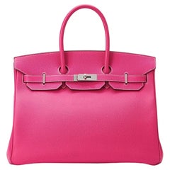 Hermès Birkin 35 Rosa Caramelo Tyrien Epsom Herrajes Paladio