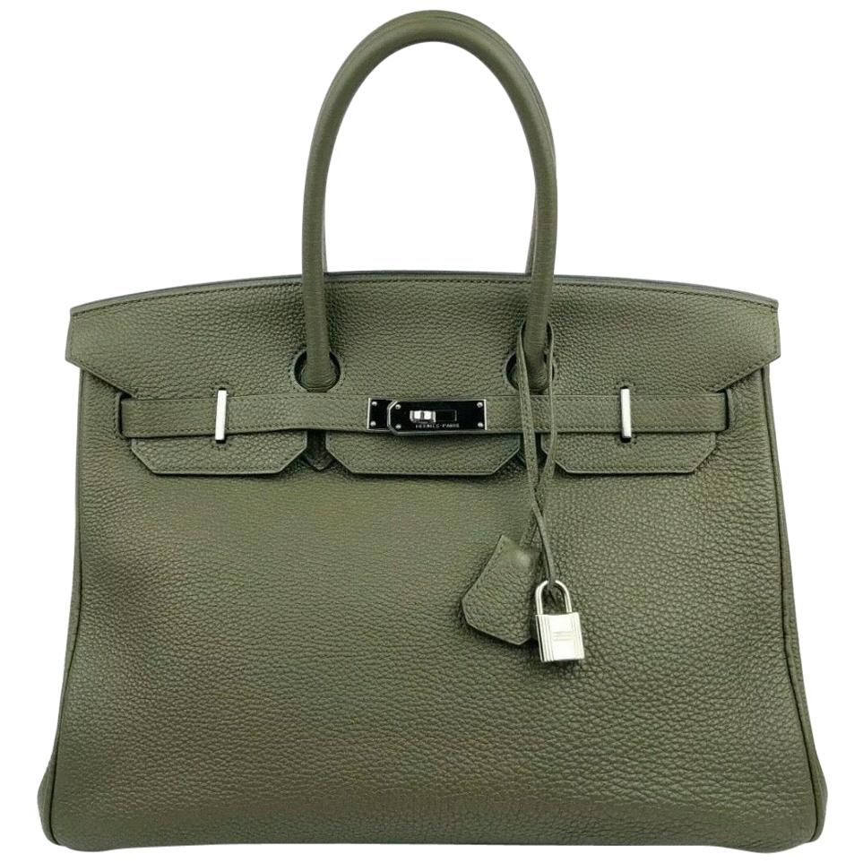 Hermes Olive Green Ostrich Palladium Hardware Birkin 30 Bag Hermes | The  Luxury Closet