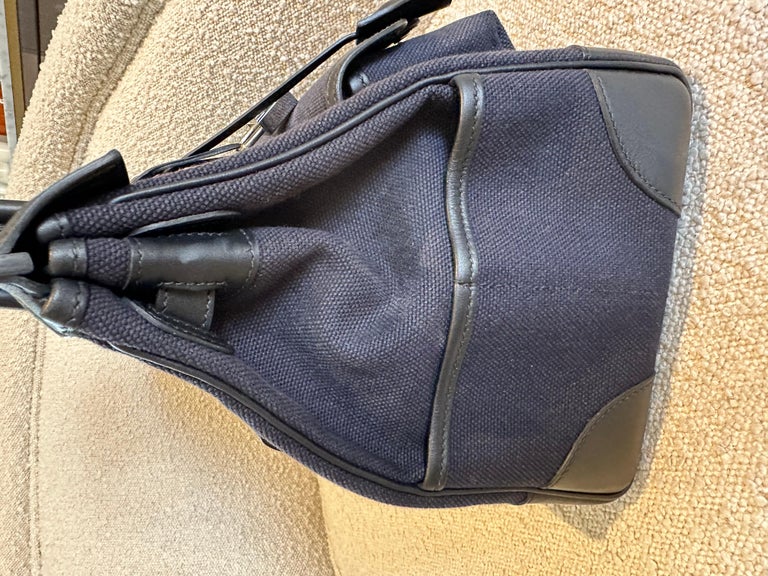 HERMÈS Birkin Cargo 35 handbag in Black Swift leather and in Blue Marine  Toile H canvas with Palladium hardware-Ginza Xiaoma – Authentic Hermès  Boutique