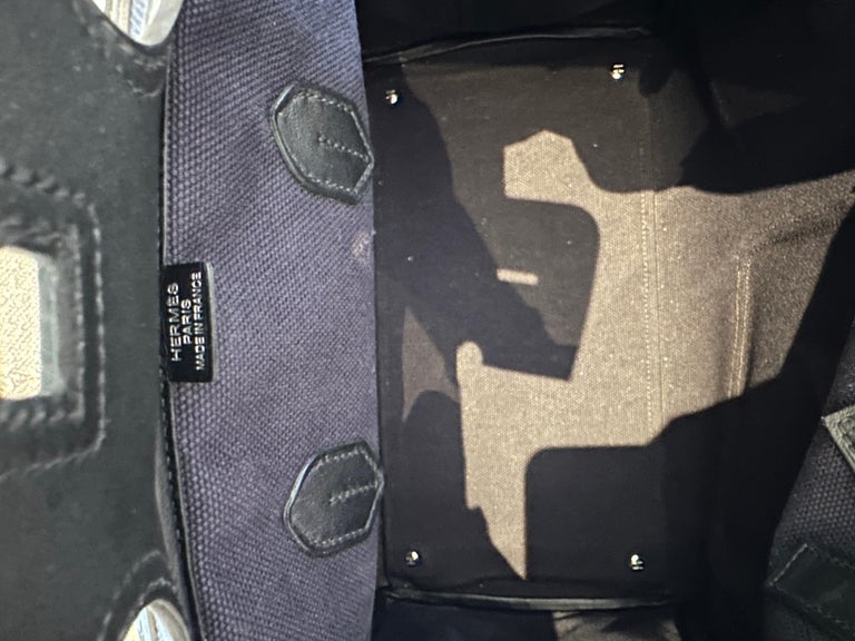 HERMÈS Birkin Cargo 35 handbag in Black Swift leather and in Blue