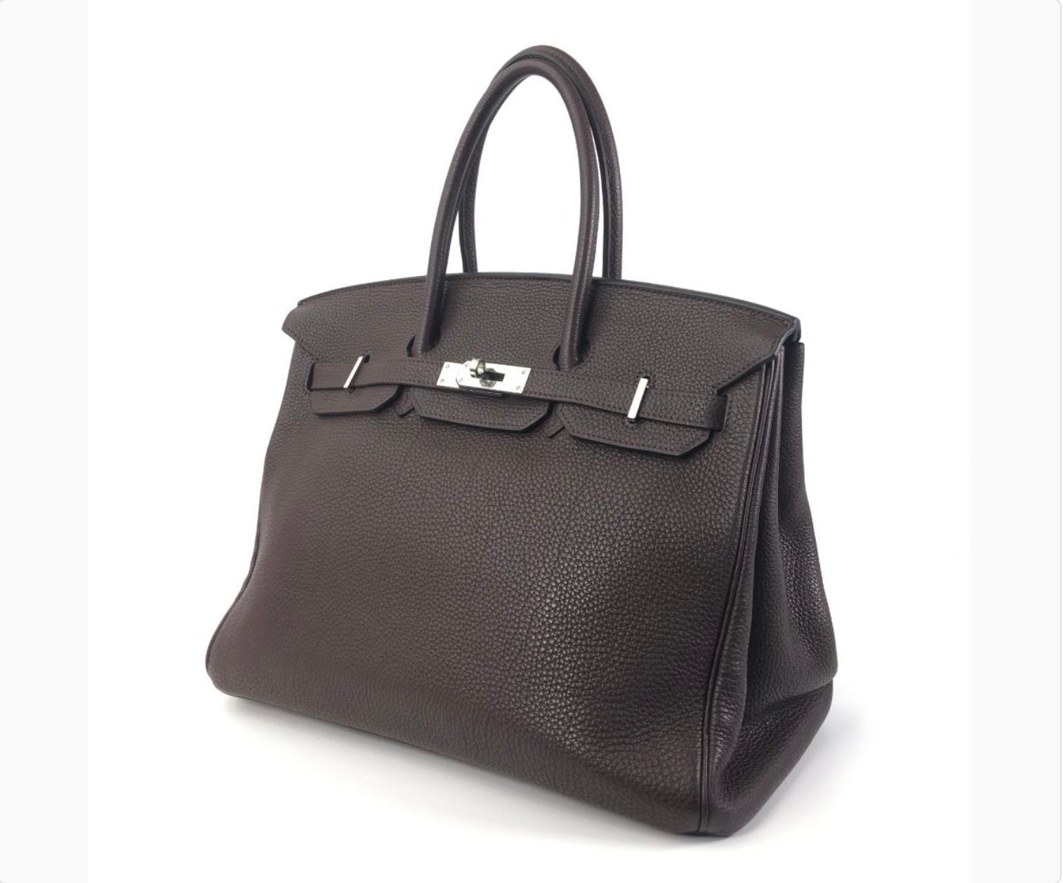 Hermes Birkin 35 Chocolate Brown In Good Condition In Calgary, AB