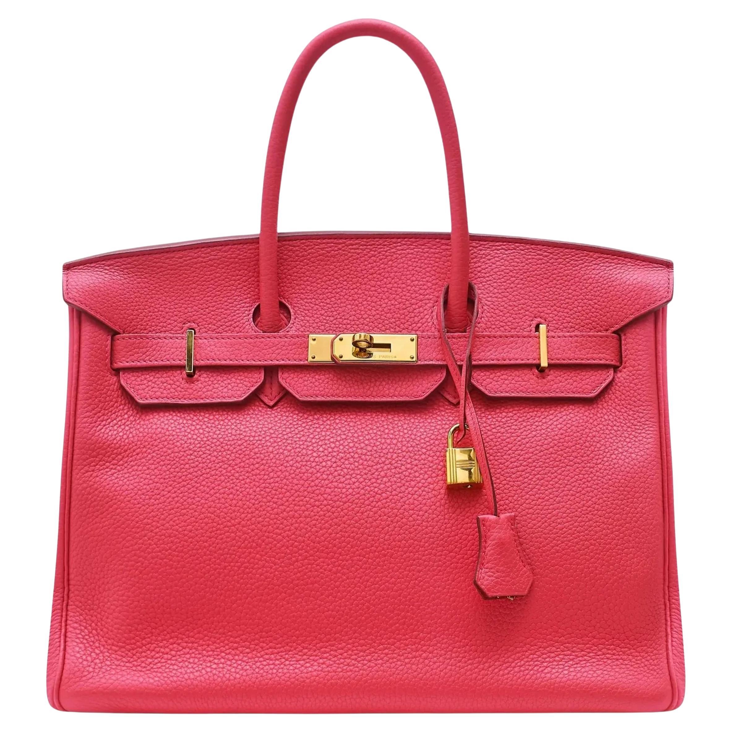 Hermès Birkin 35 Clemence Bougainvillea GHW in vendita
