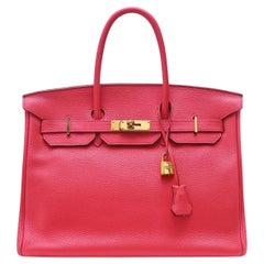 Hermès Birkin 35 Clemence Bougainvillea GHW