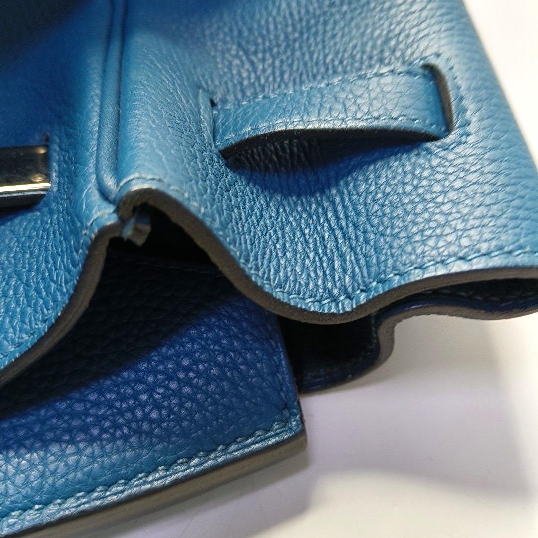 Hermes Birkin 35 Clemence Leather 7W Bleu Izmir Palladium Hardware 2012 6