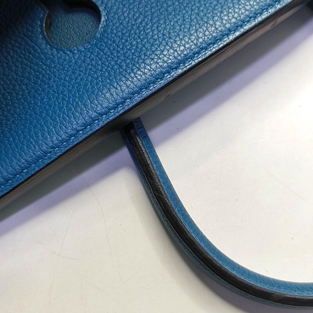 Hermes Birkin 35 Clemence Leather 7W Bleu Izmir Palladium Hardware 2012 7