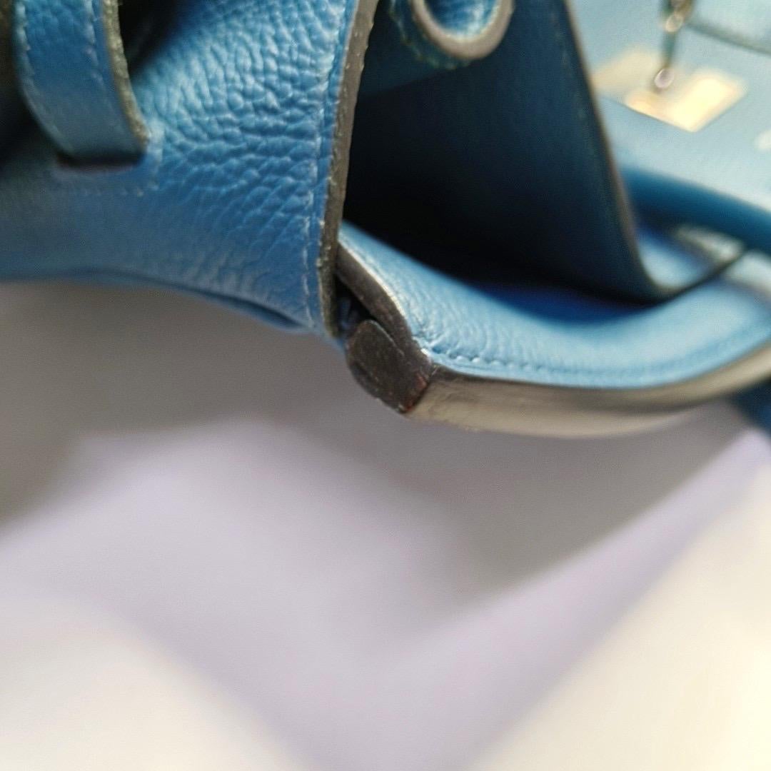 Hermes Birkin 35 Clemence Leather 7W Bleu Izmir Palladium Hardware 2012 1