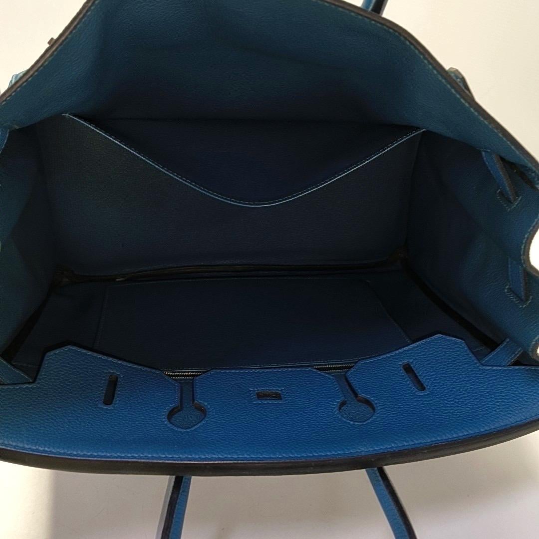 Hermes Birkin 35 Clemence Leather 7W Bleu Izmir Palladium Hardware 2012 2