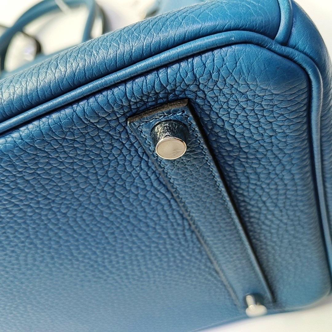 Hermes Birkin 35 Clemence Leather 7W Bleu Izmir Palladium Hardware 2012 3