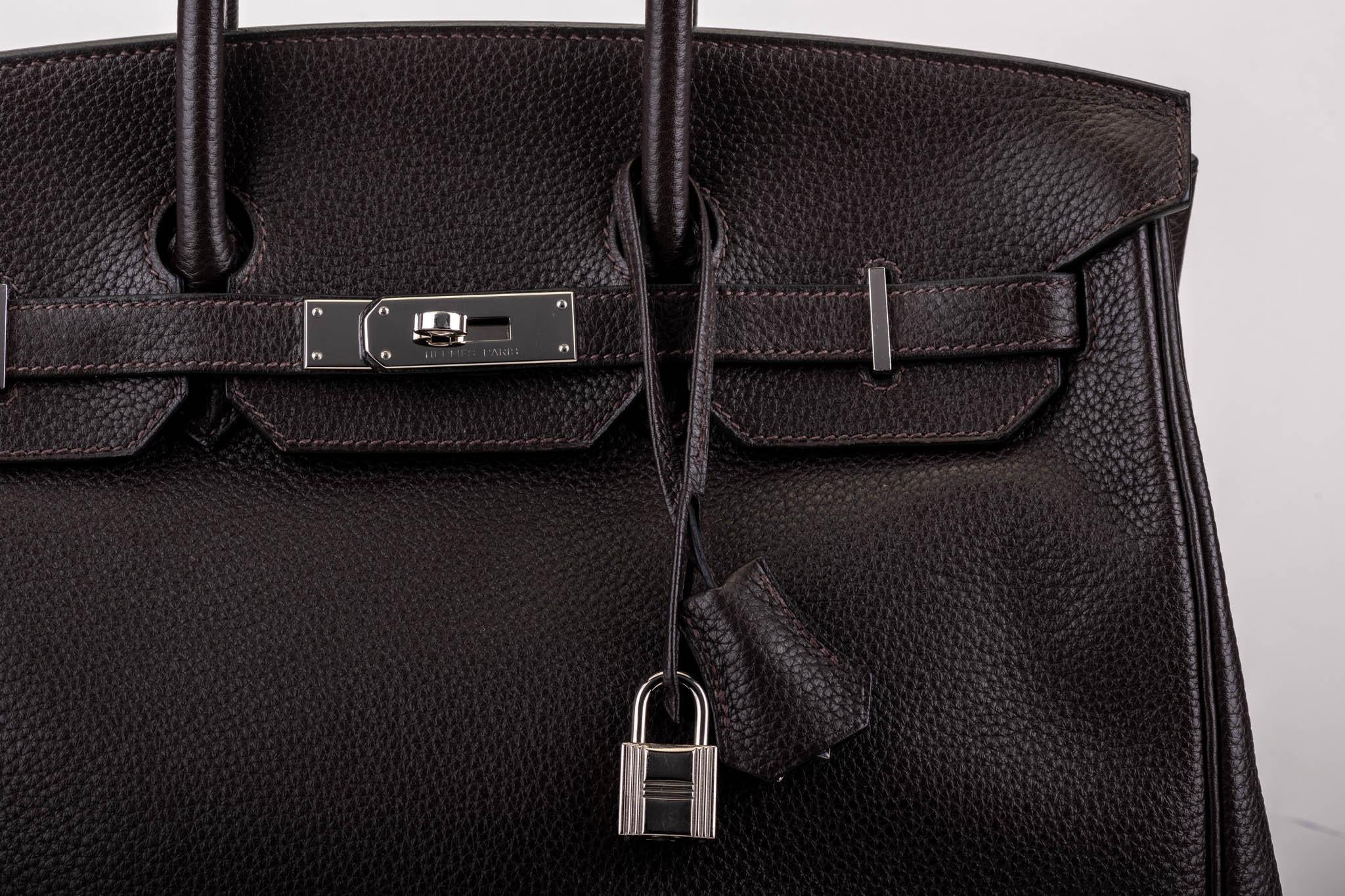 Black Hermes Birkin 35 cm Ebene Clemence Bag