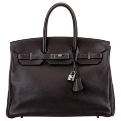 Hermes Birkin 35 cm Ebene Clemence Bag