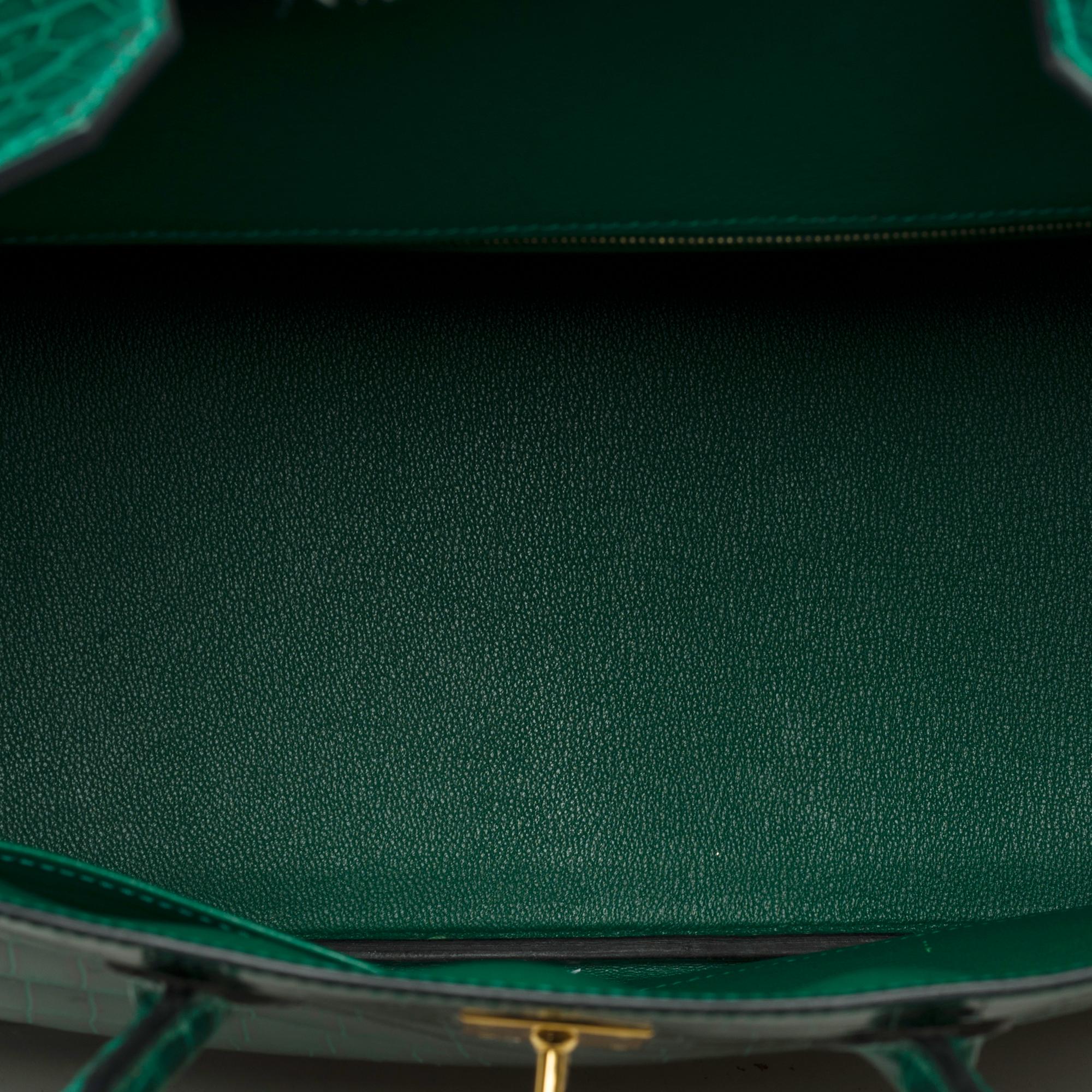 Hermès Birkin 35 cm handbag in emerald green Crocodile, GHW 4