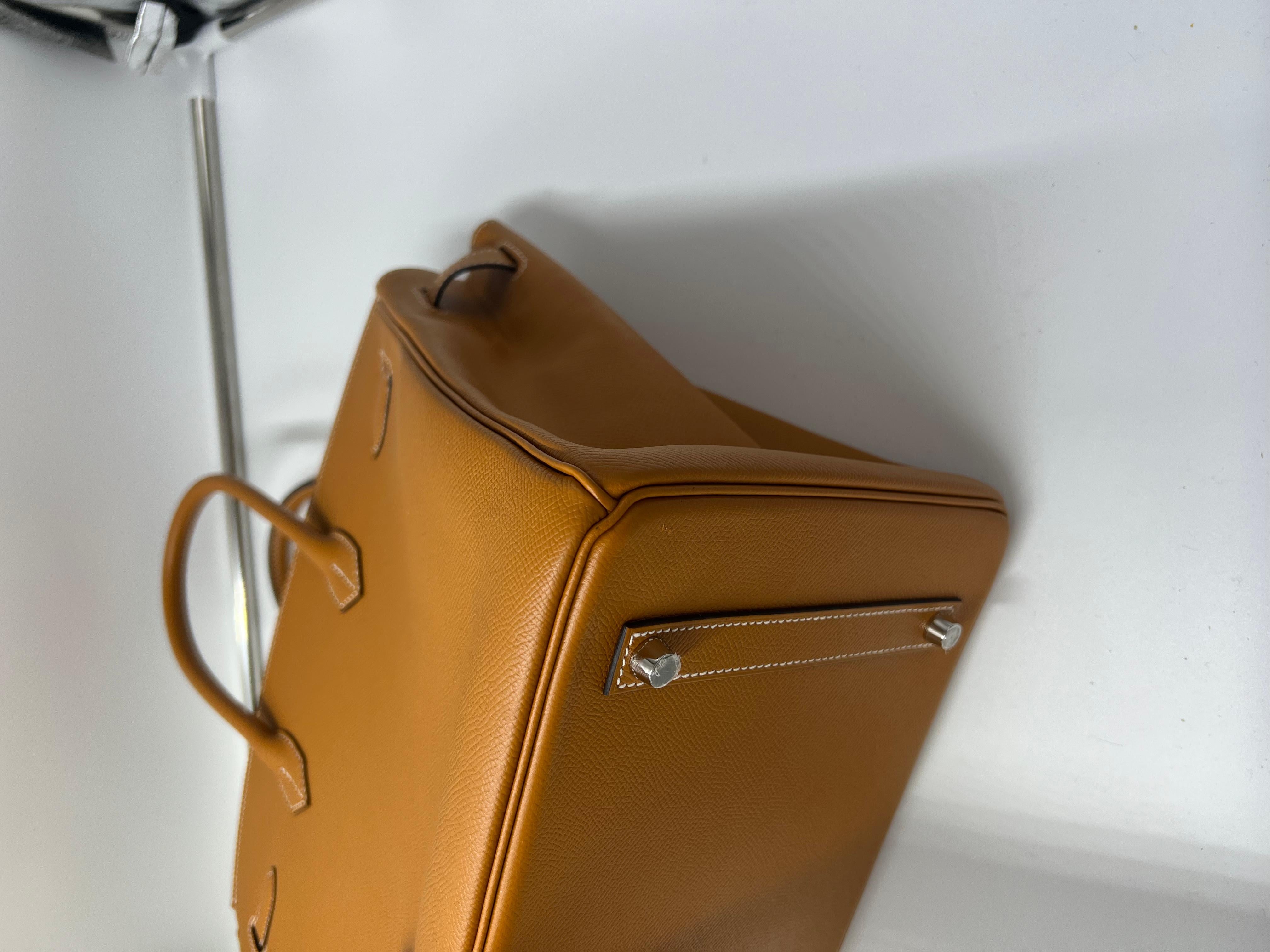Brown Hermes Birkin 35 brown epsom phw bag For Sale