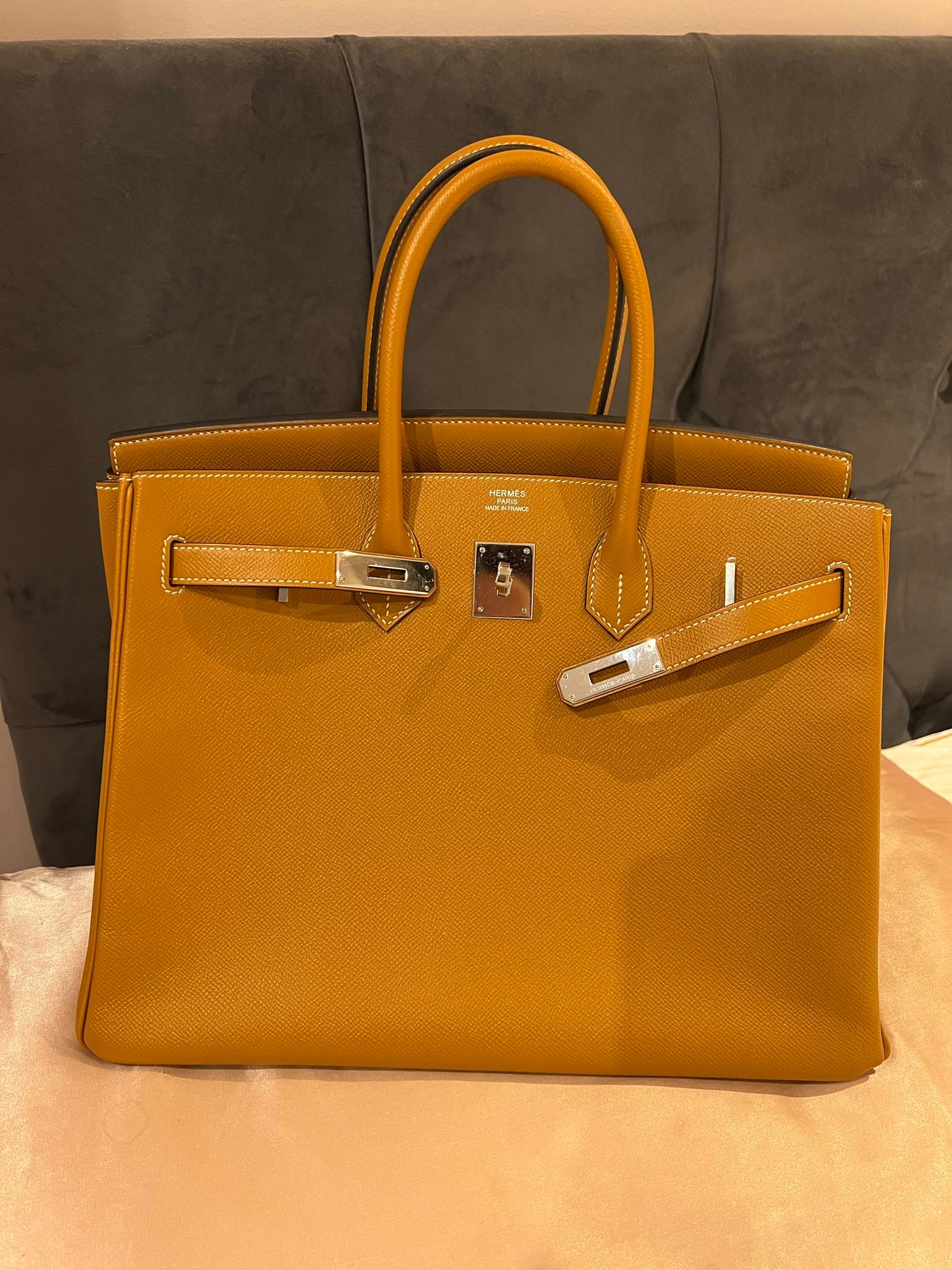Hermes Birkin 35 brown epsom phw bag For Sale 2