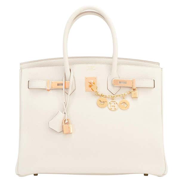 Craie Color Hermes Birkin 35 Craie Rose Gold Chalk Off White Togo RARE For Sale at ...