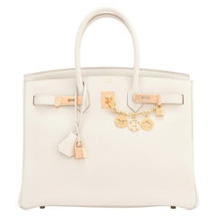 Hermes Birkin 35 Craie Rose Gold Chalk Off White Togo RARE