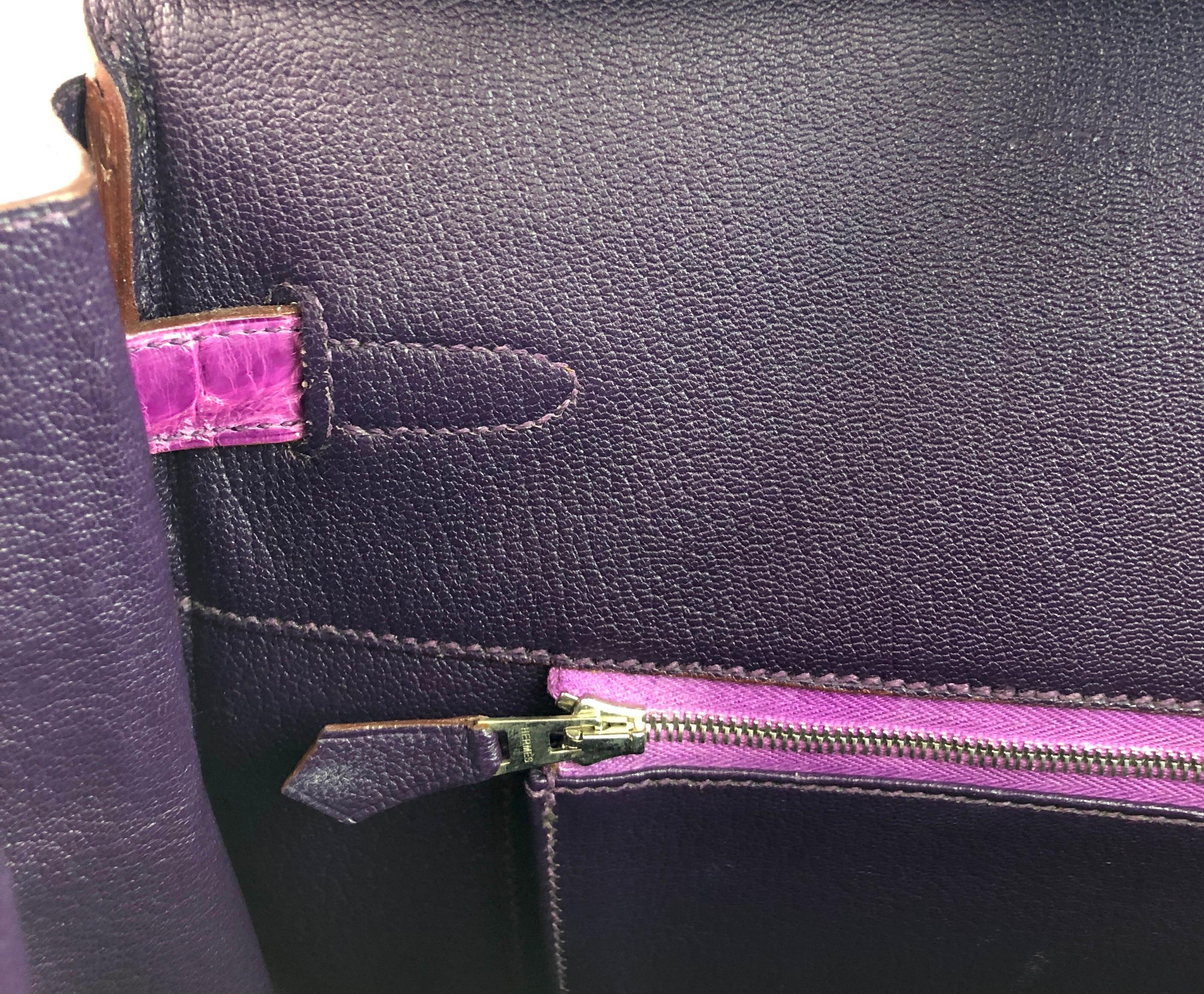 hermes purple birkin crocodile skin