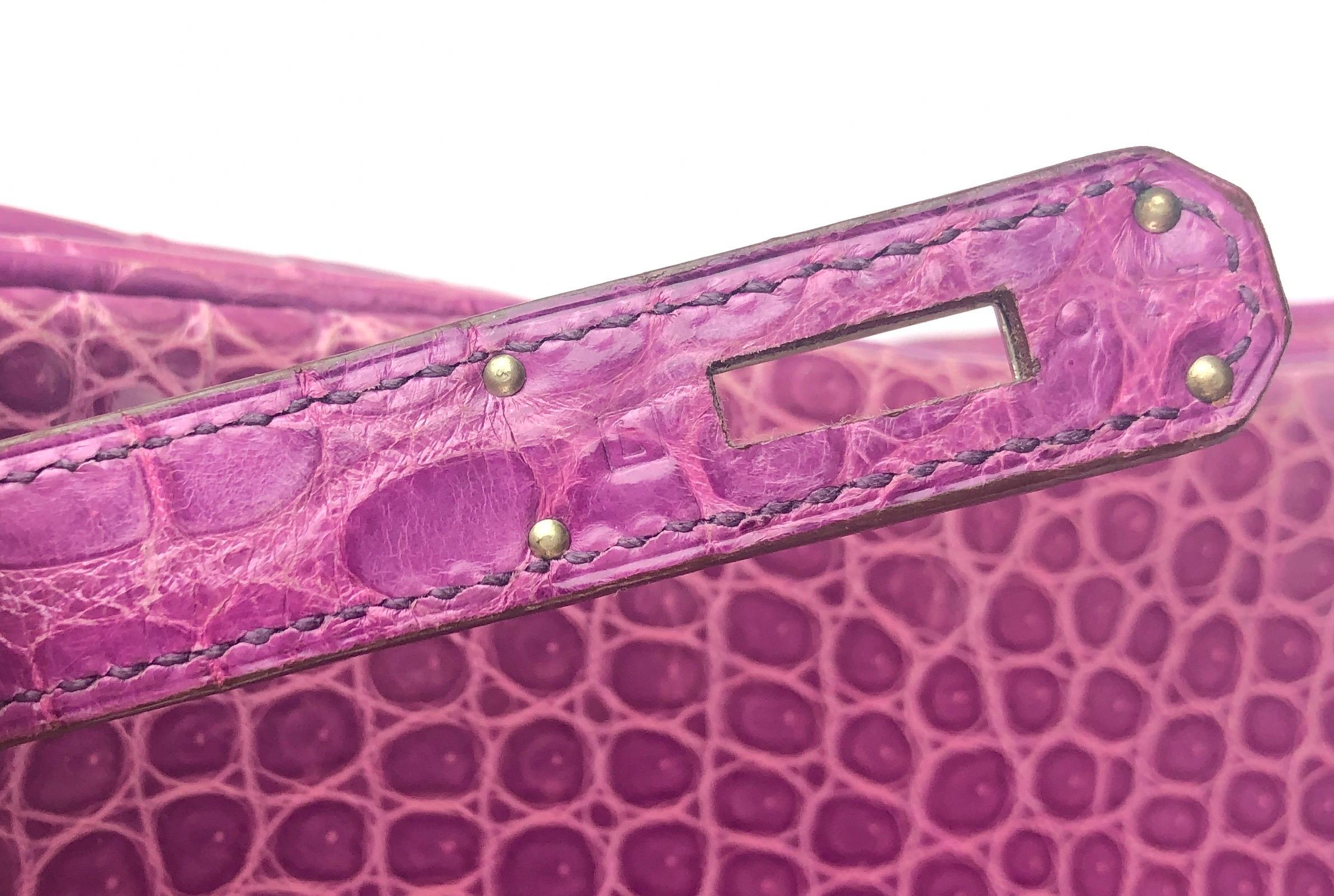 Hermes Birkin 35 Crocodile Cyclamen Purple Pink Palladium Hardware 1