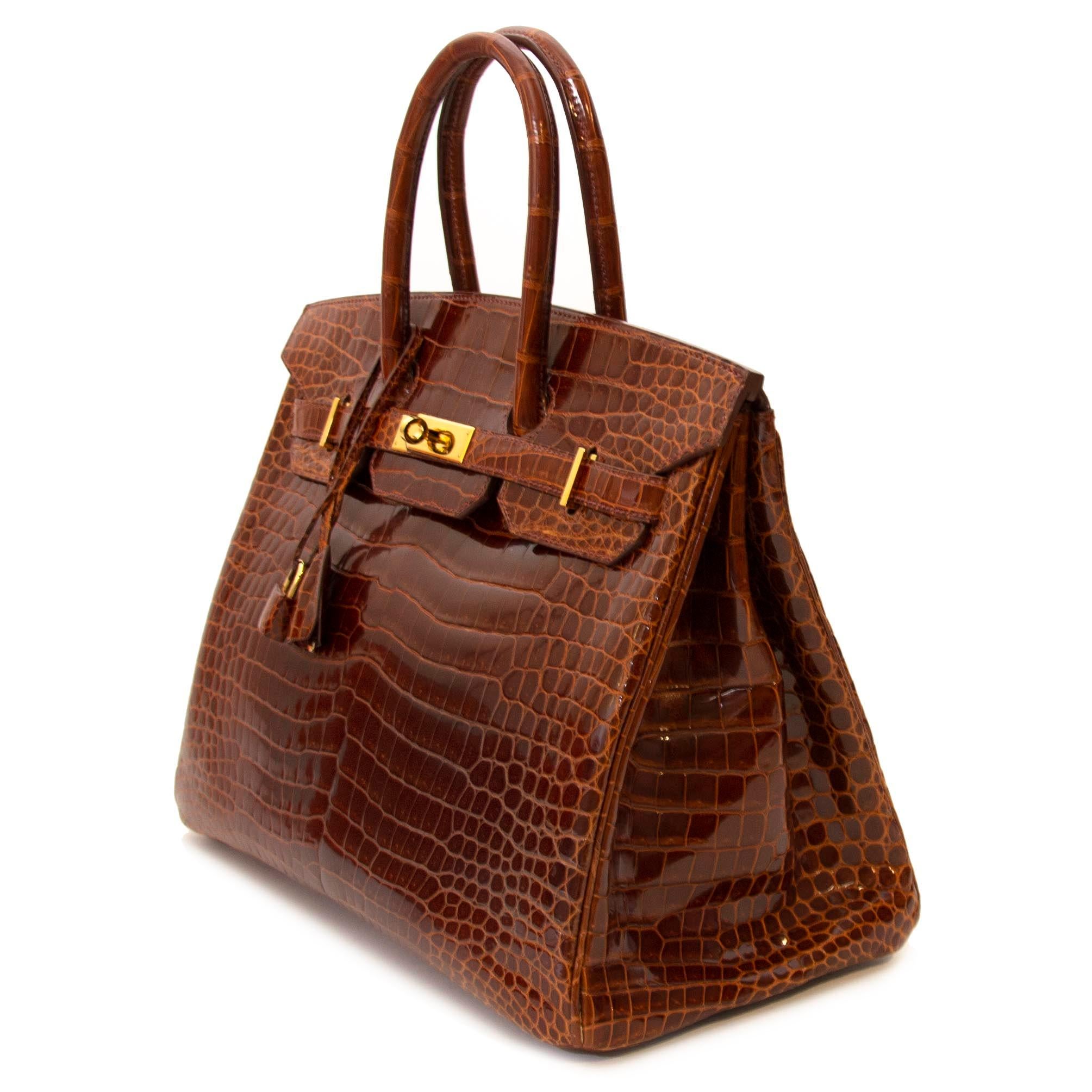 Hermès Birkin 35 Crocodile Porosus Havane GHW 2