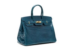 Hermès Birkin 35 Crocodile Porosus Lisse Colvert Gold Hardware