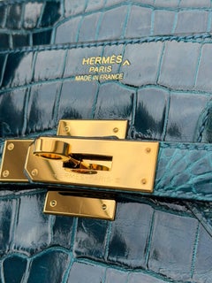 Hermès Birkin 35 Crocodile Porosus Lisse Colvert Gold Hardware