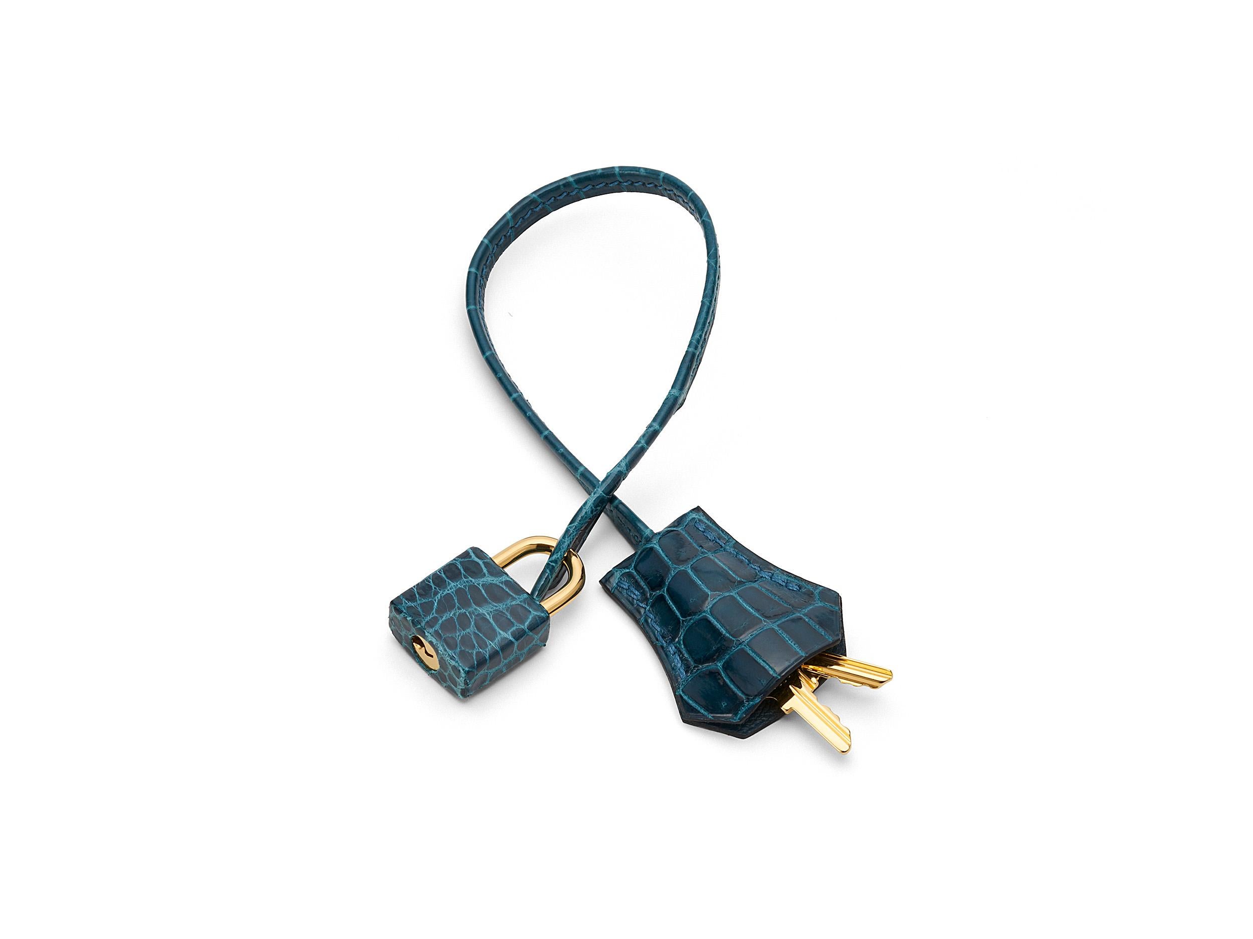 Hermès Birkin 35 Coccodrillo Porosus Lisse Colvert Hardware Oro in vendita 3