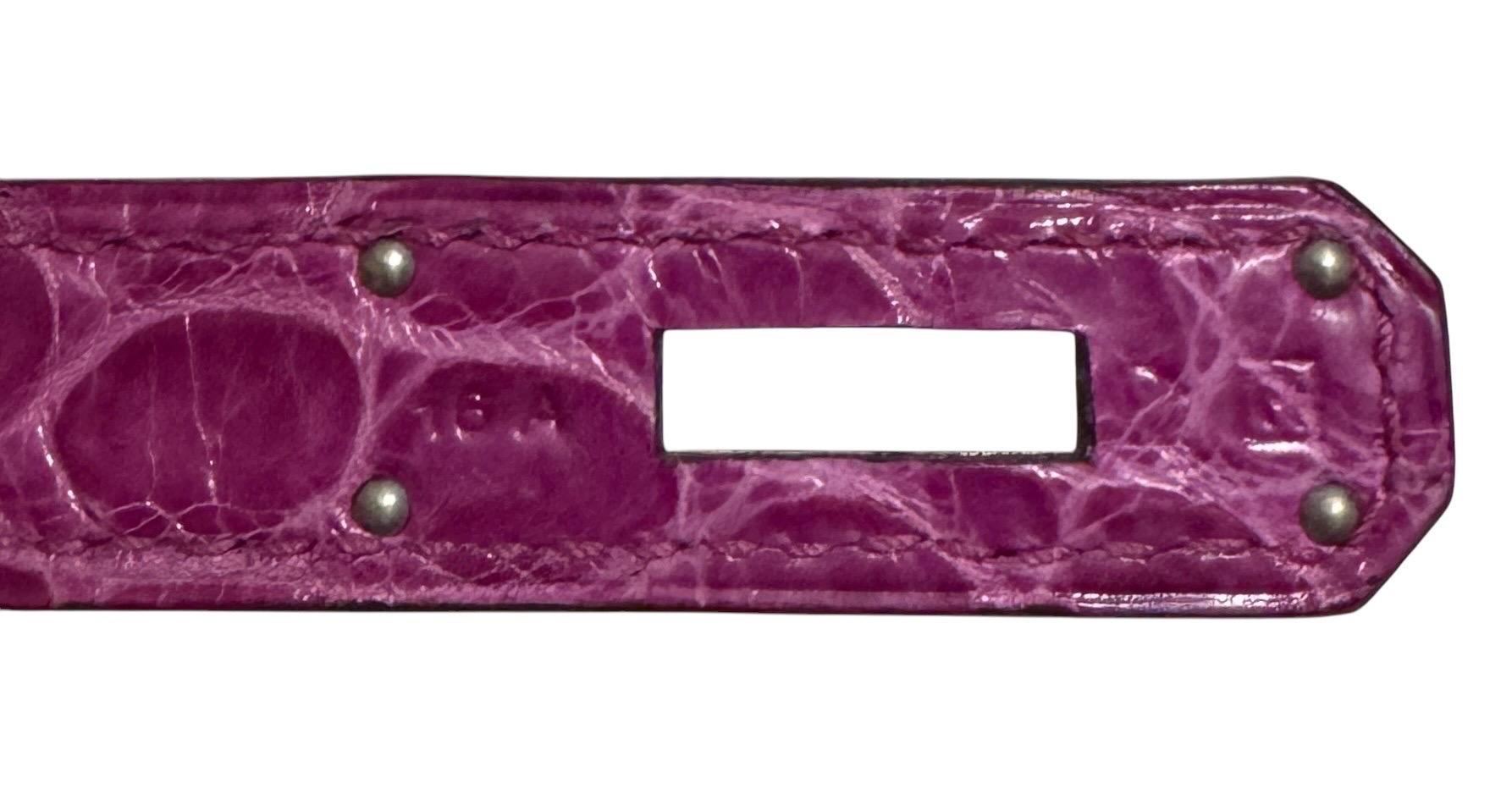 Purple Hermes Birkin 35 crocodile rose Scheherazade