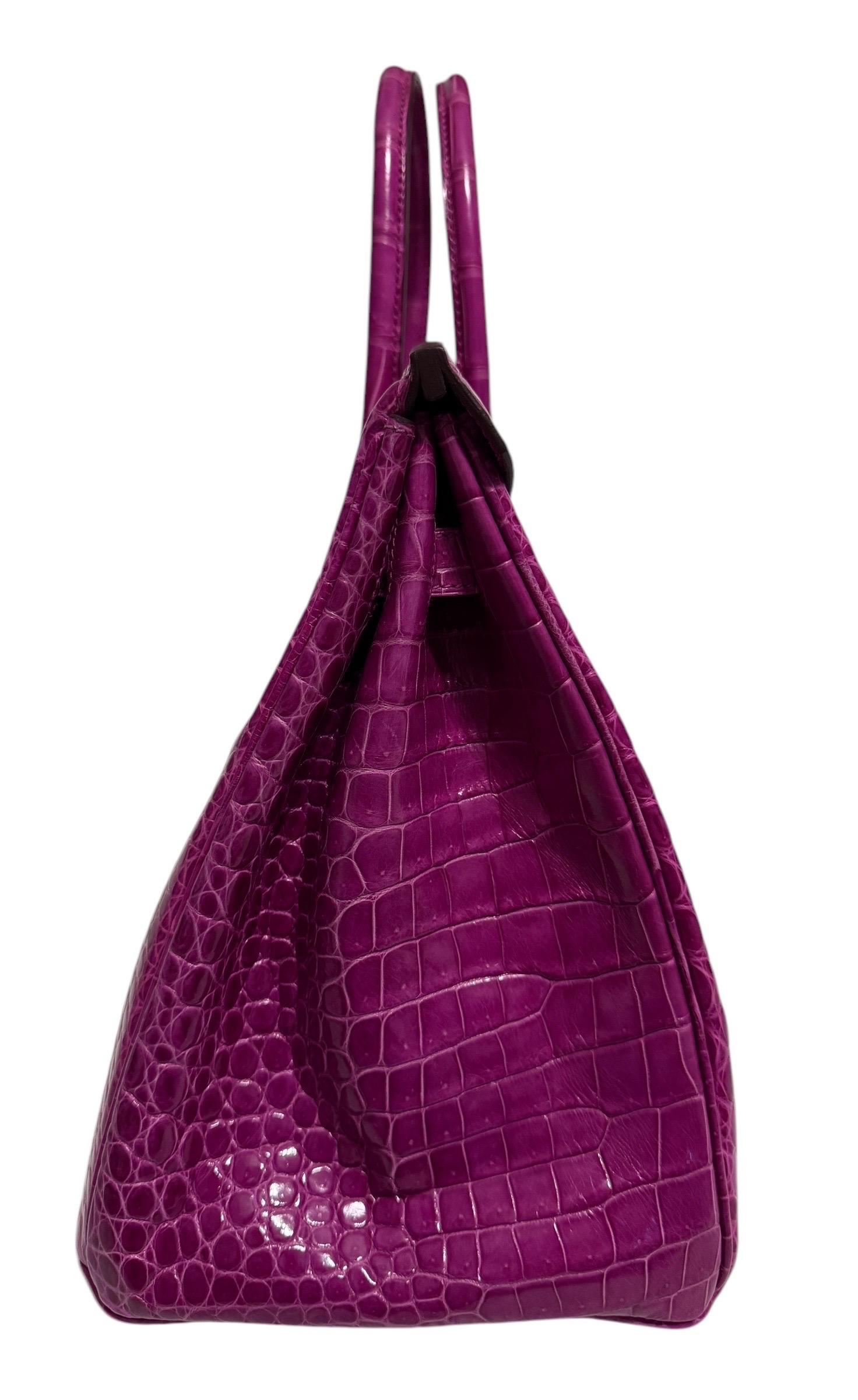 Women's or Men's Hermes Birkin 35 crocodile rose Scheherazade
