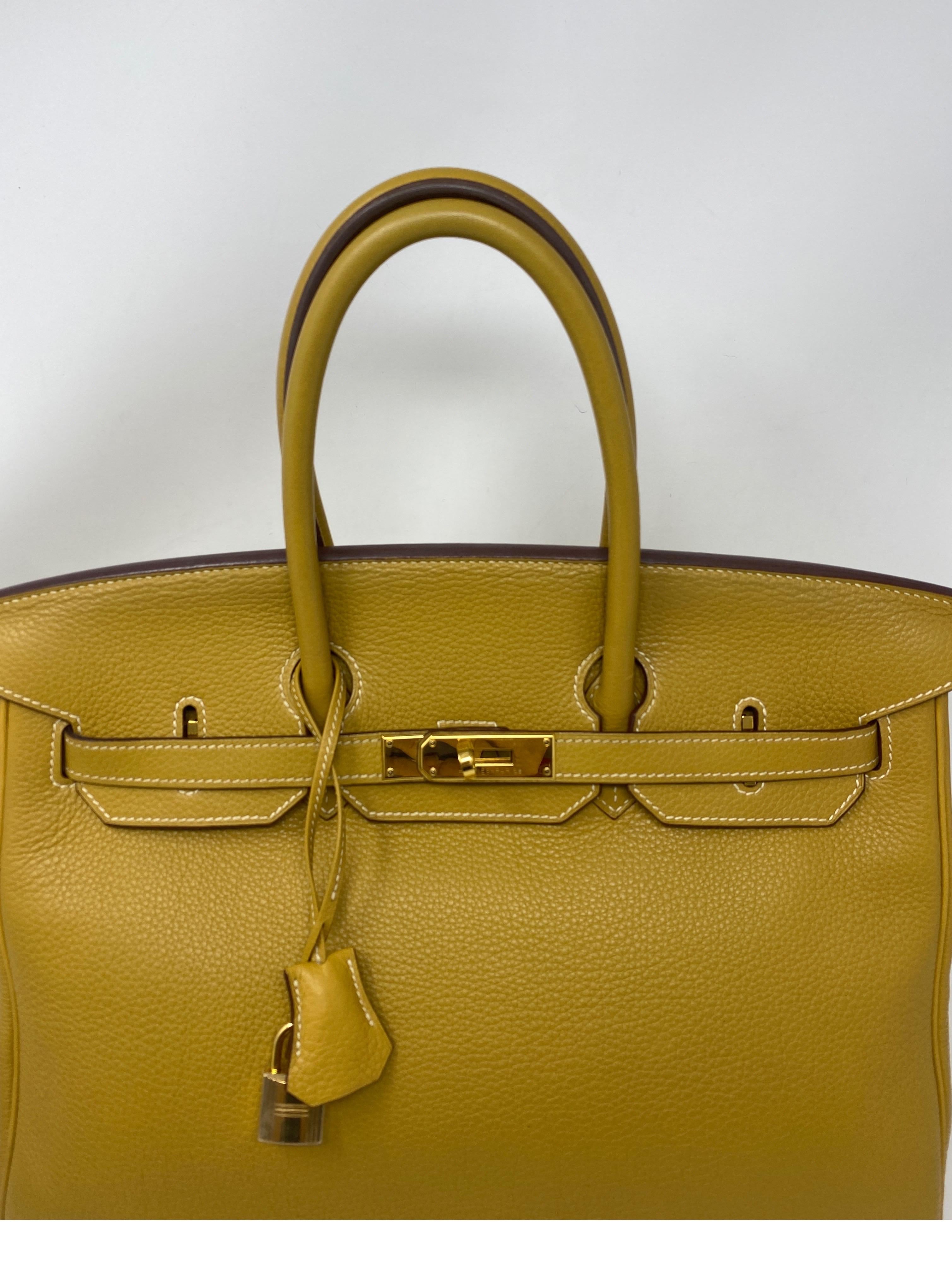 Women's or Men's Hermes Birkin 35 Curry Yellow Bag