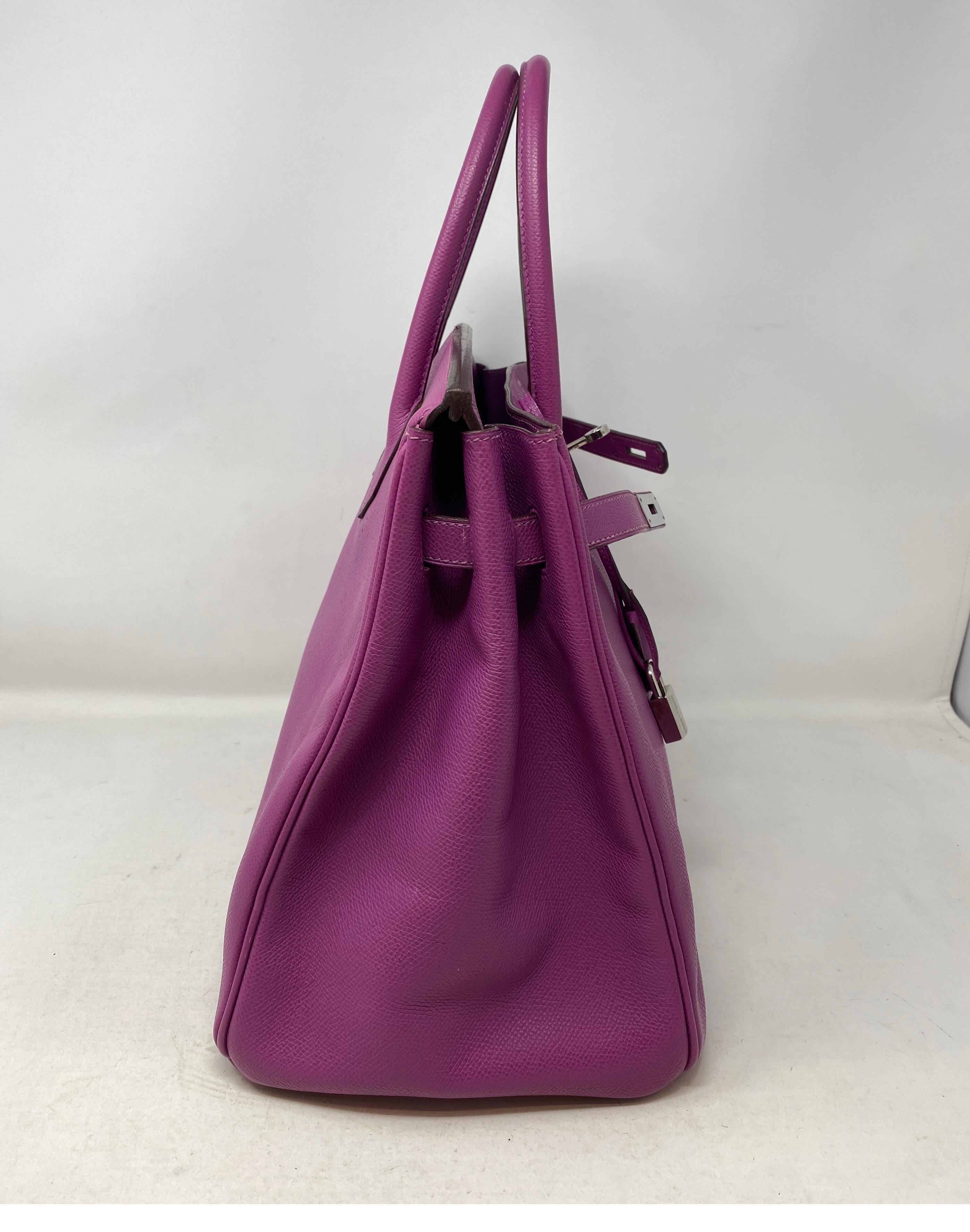 Purple Hermès Birkin 35 Cyclamen Epsom Bag