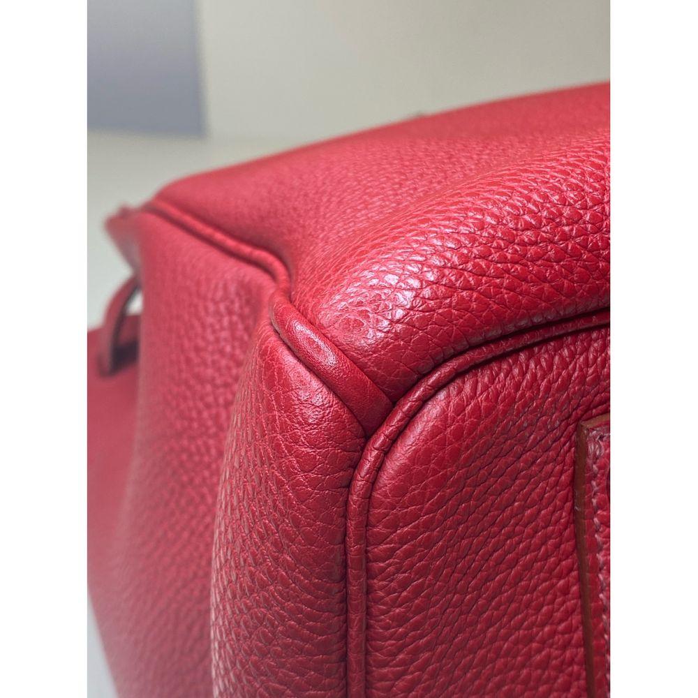 Hermès birkin 35 Deep Red silver hardware bag In Good Condition In Capri, IT