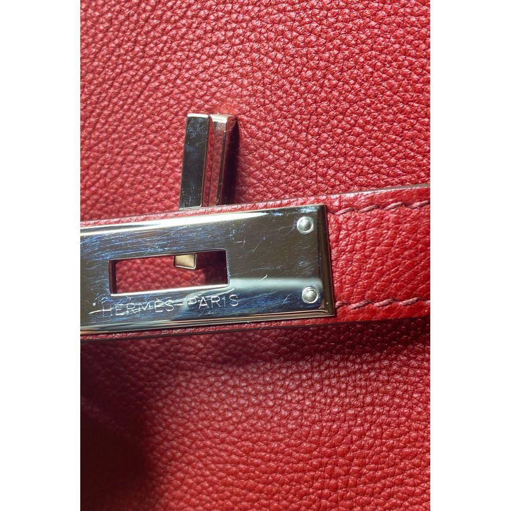 Hermès birkin 35 Deep Red silver hardware bag In Good Condition In Capri, IT