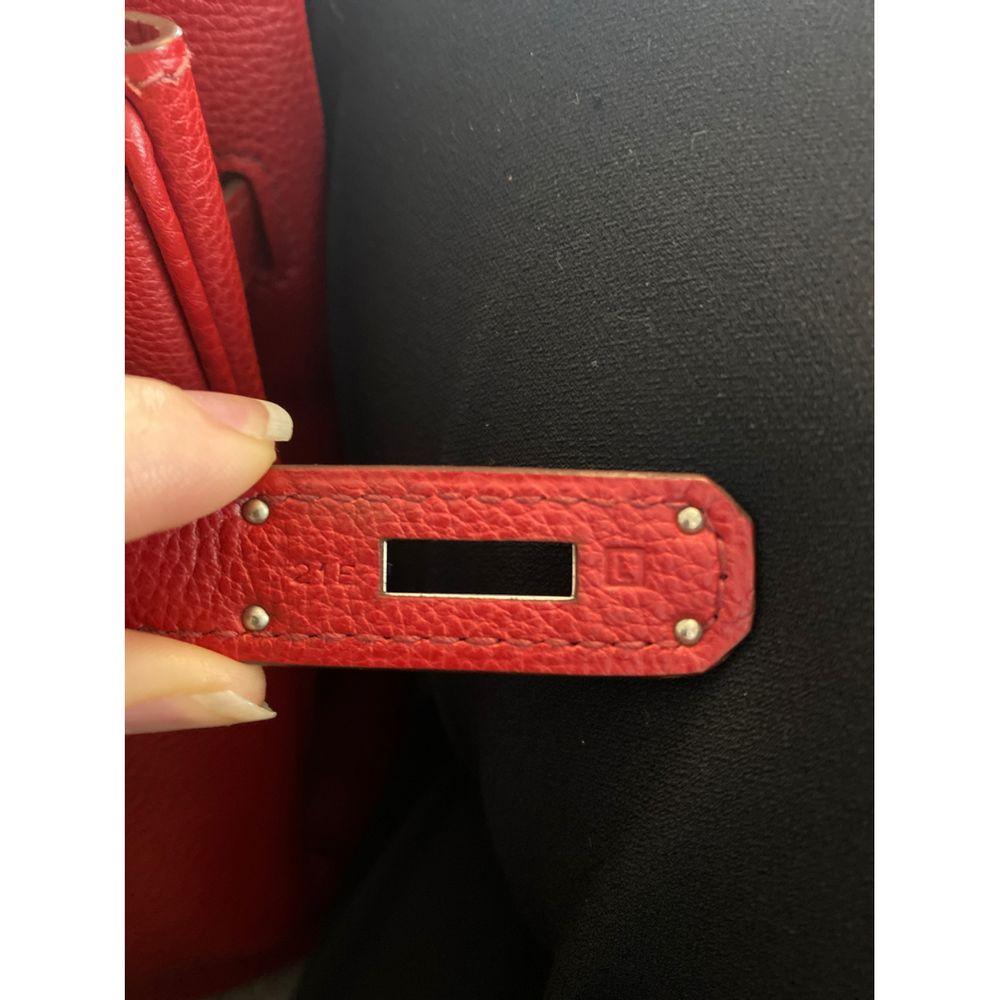 Women's or Men's Hermès birkin 35 Deep Red silver hardware bag