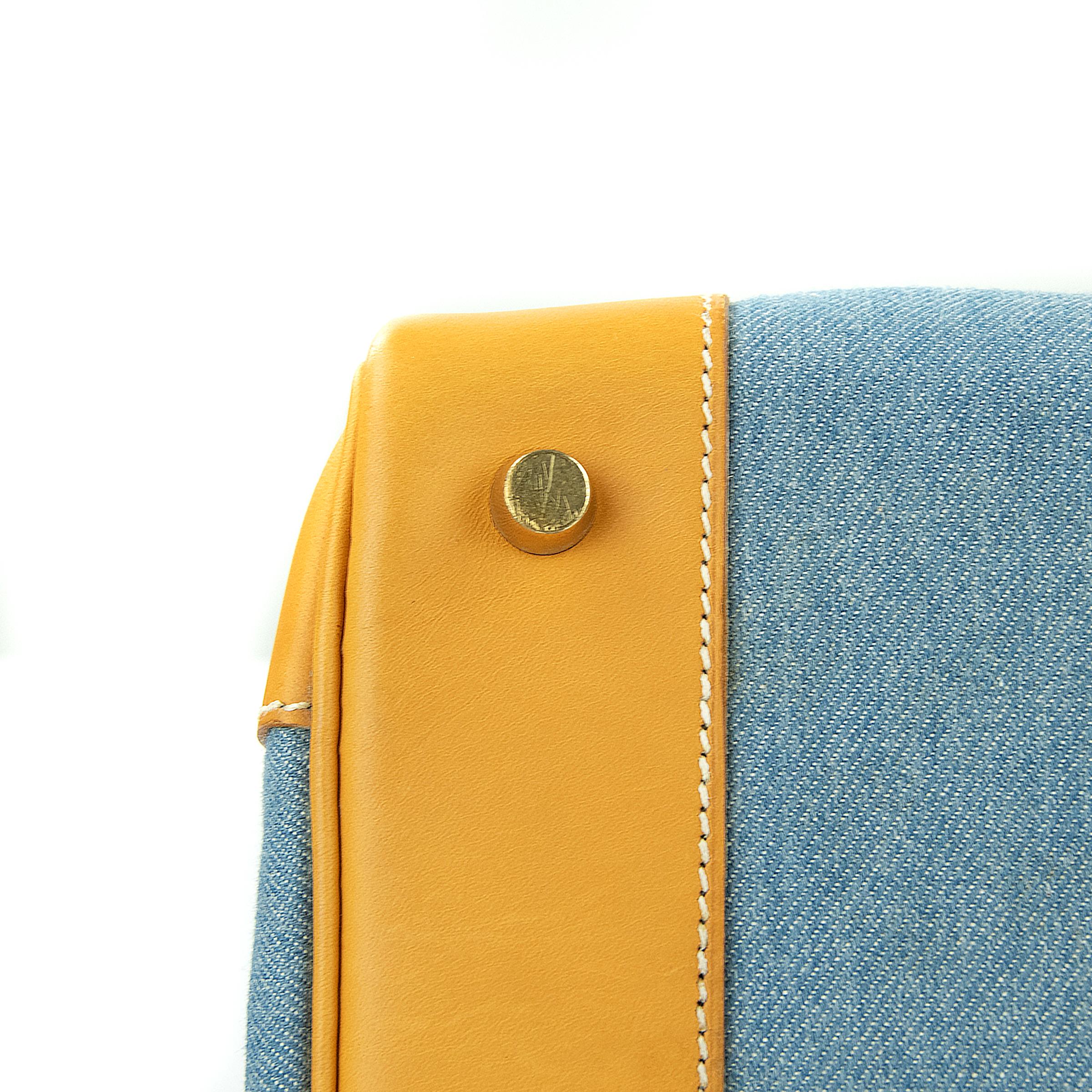 Women's or Men's Hermes Birkin 35 Denim & Vache Naturelle GHW (Pre Owned) For Sale