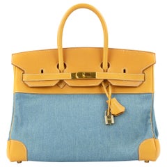 Hermes Birkin 35 Denim & Vache Naturelle GHW (Pre Owned)