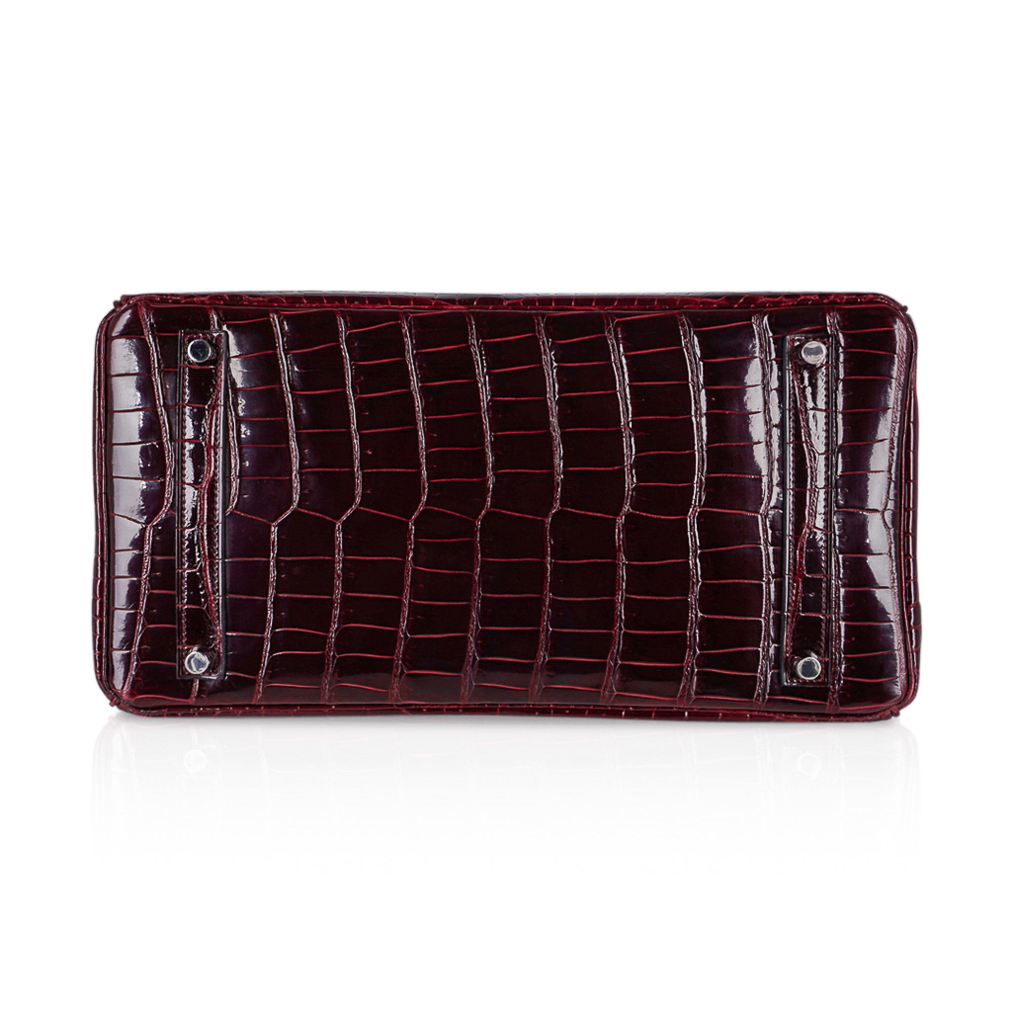 Hermes Birkin 35 Diamond Bordeaux Porosus Crocodile Bag White Gold Hardware For Sale at 1stDibs birkin bag hermes bag birkin bag price