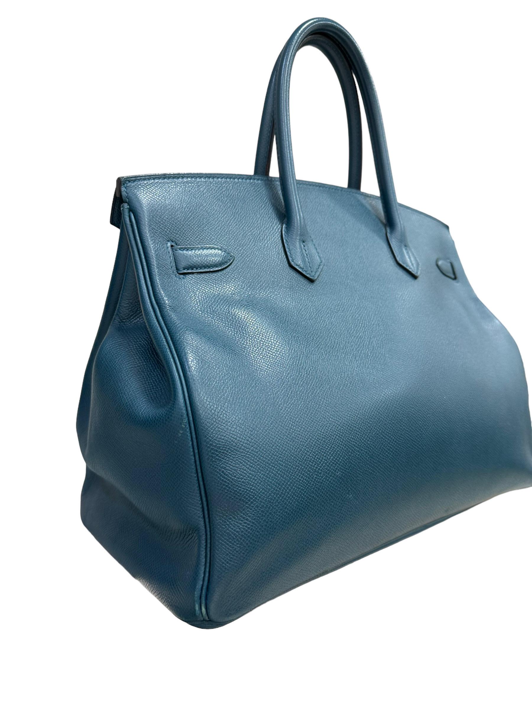 Hermès Birkin 35 Epsom Bleu De Galice  For Sale 6