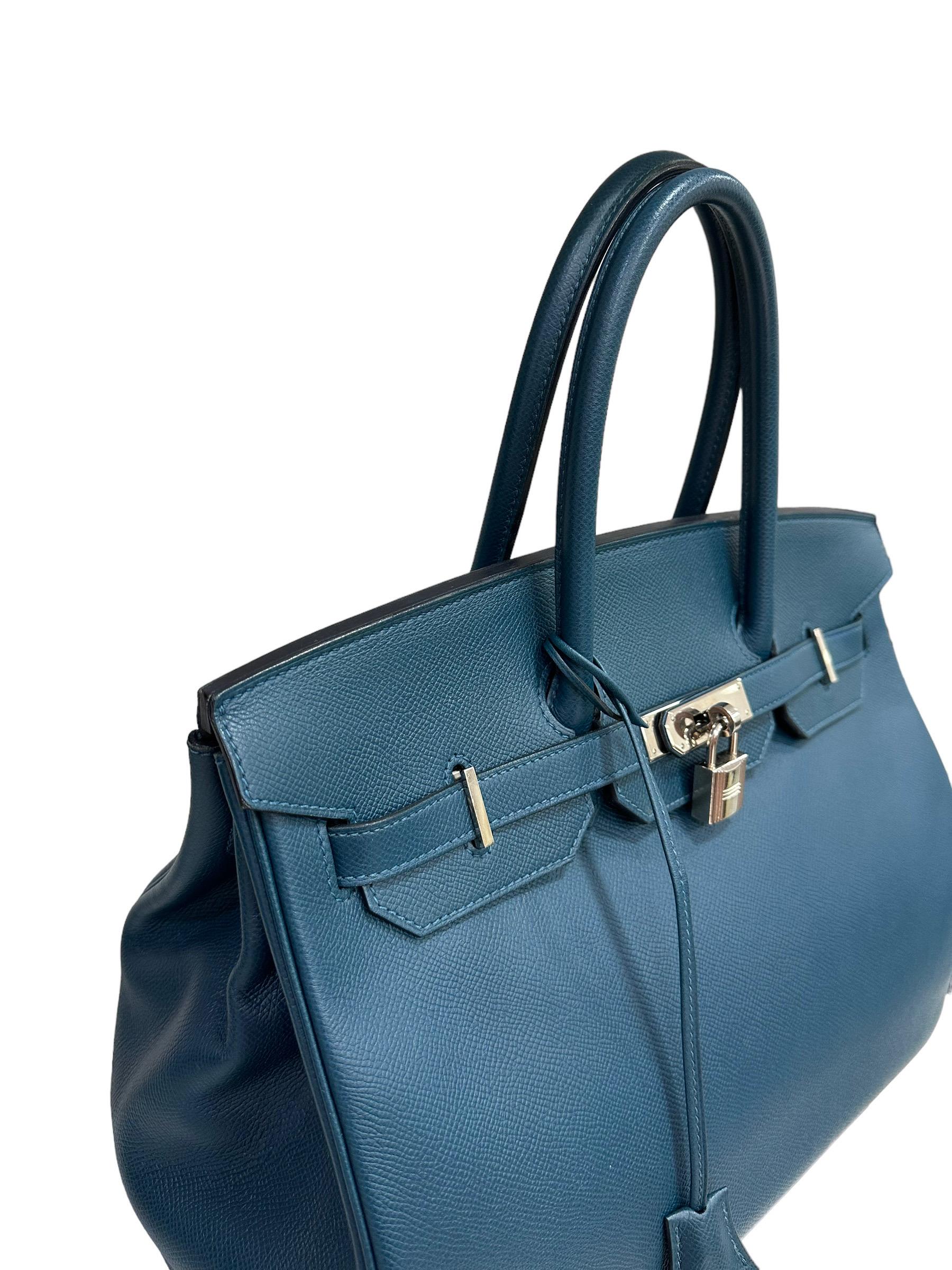 Hermès Birkin 35 Epsom Bleu De Galice  Bon état - En vente à Torre Del Greco, IT