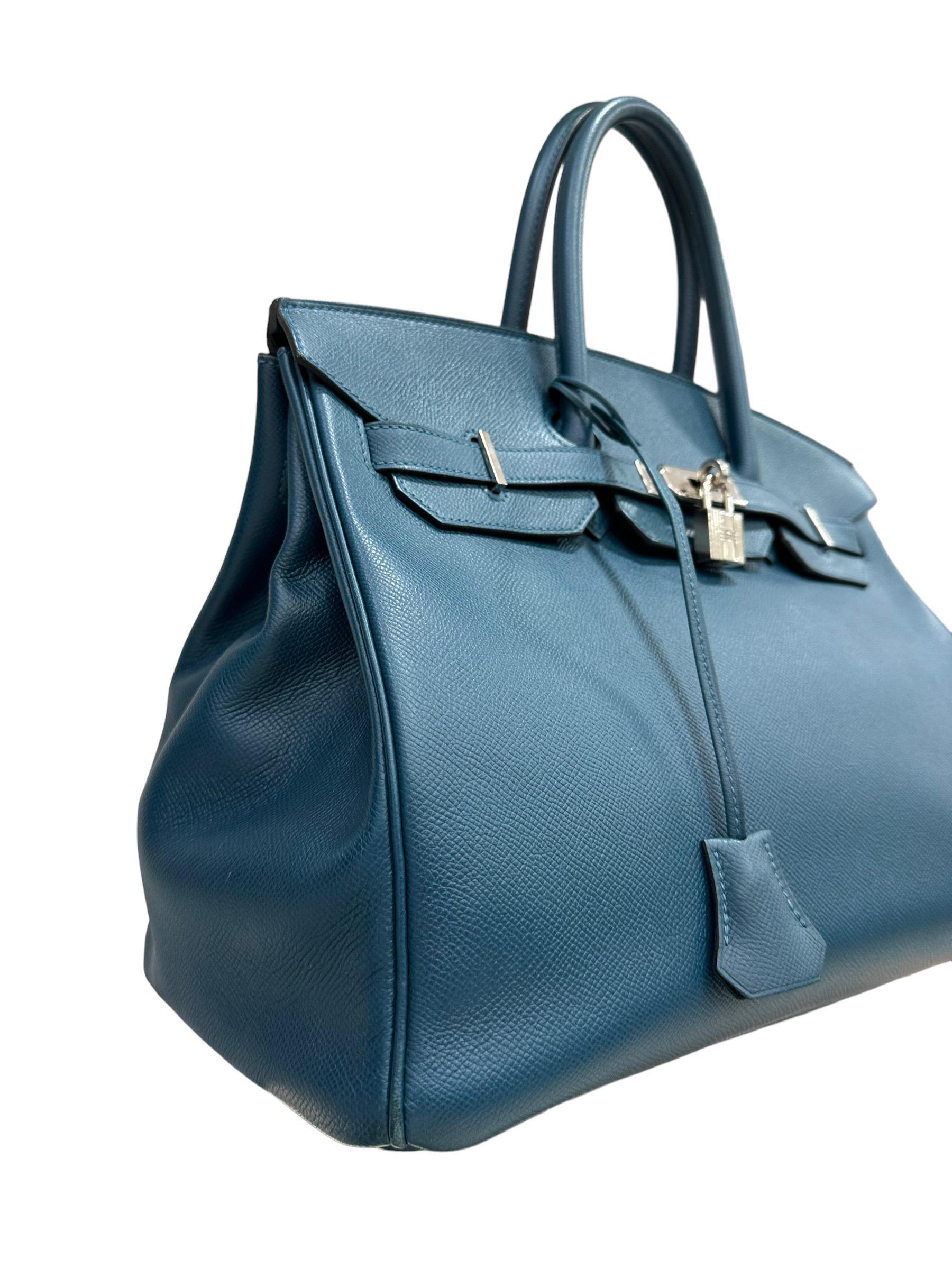 Hermès Birkin 35 Epsom Bleu De Galice  In Good Condition For Sale In Torre Del Greco, IT