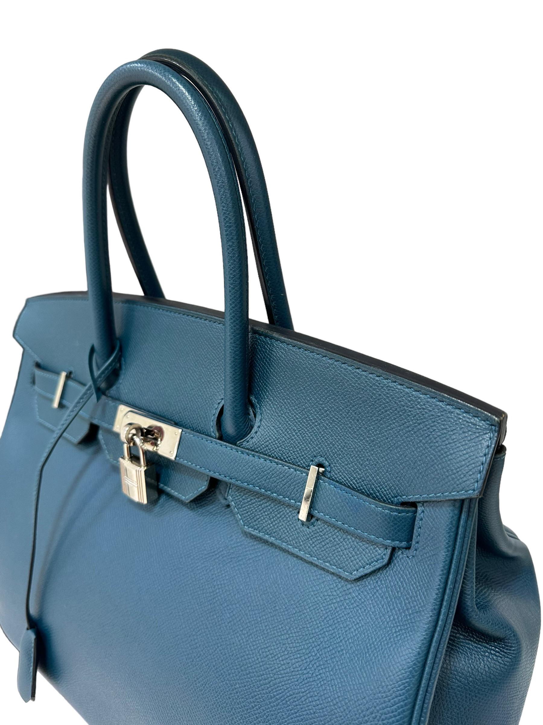 Hermès Birkin 35 Epsom Bleu De Galice  en vente 1