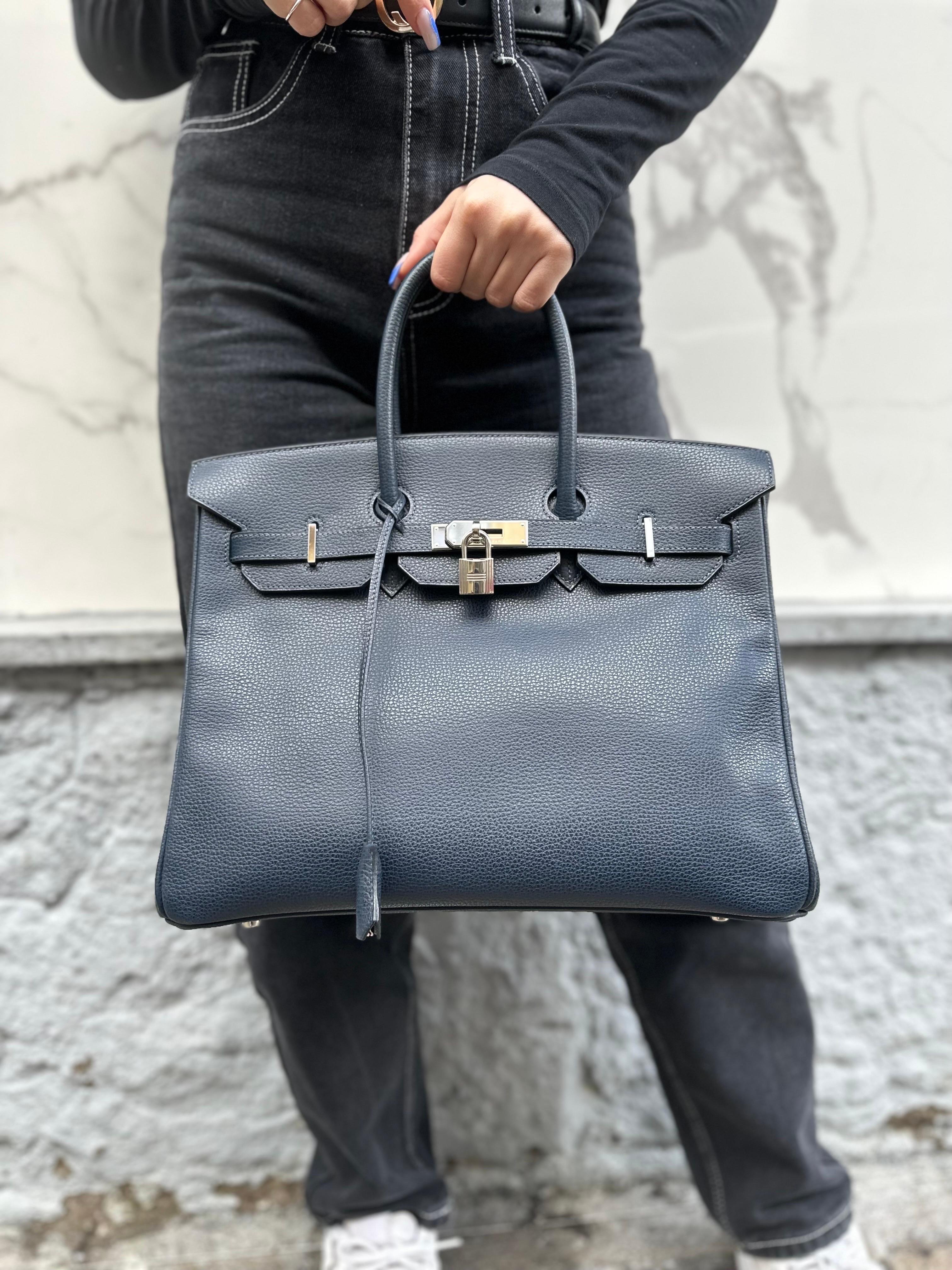Hermès Birkin 35 Epsom Blau Abysse Top Handle Tasche im Angebot 15