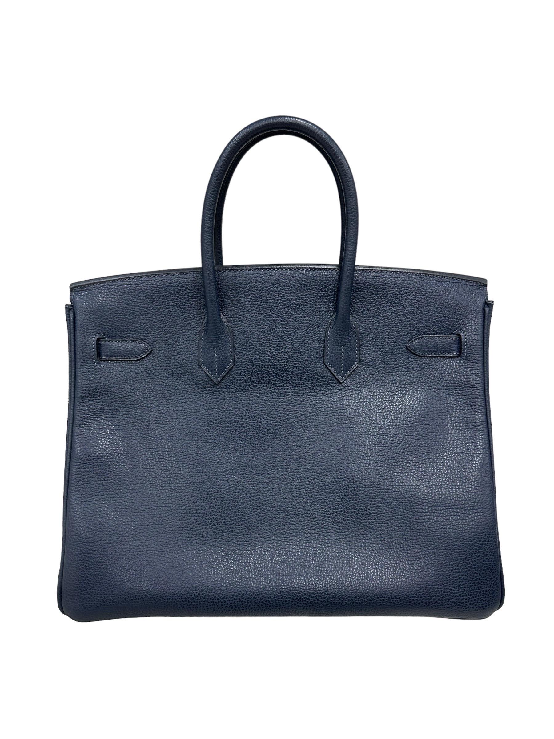 Hermès Birkin 35 Bleu Epsom Abysse Top Handle Bag en vente 4