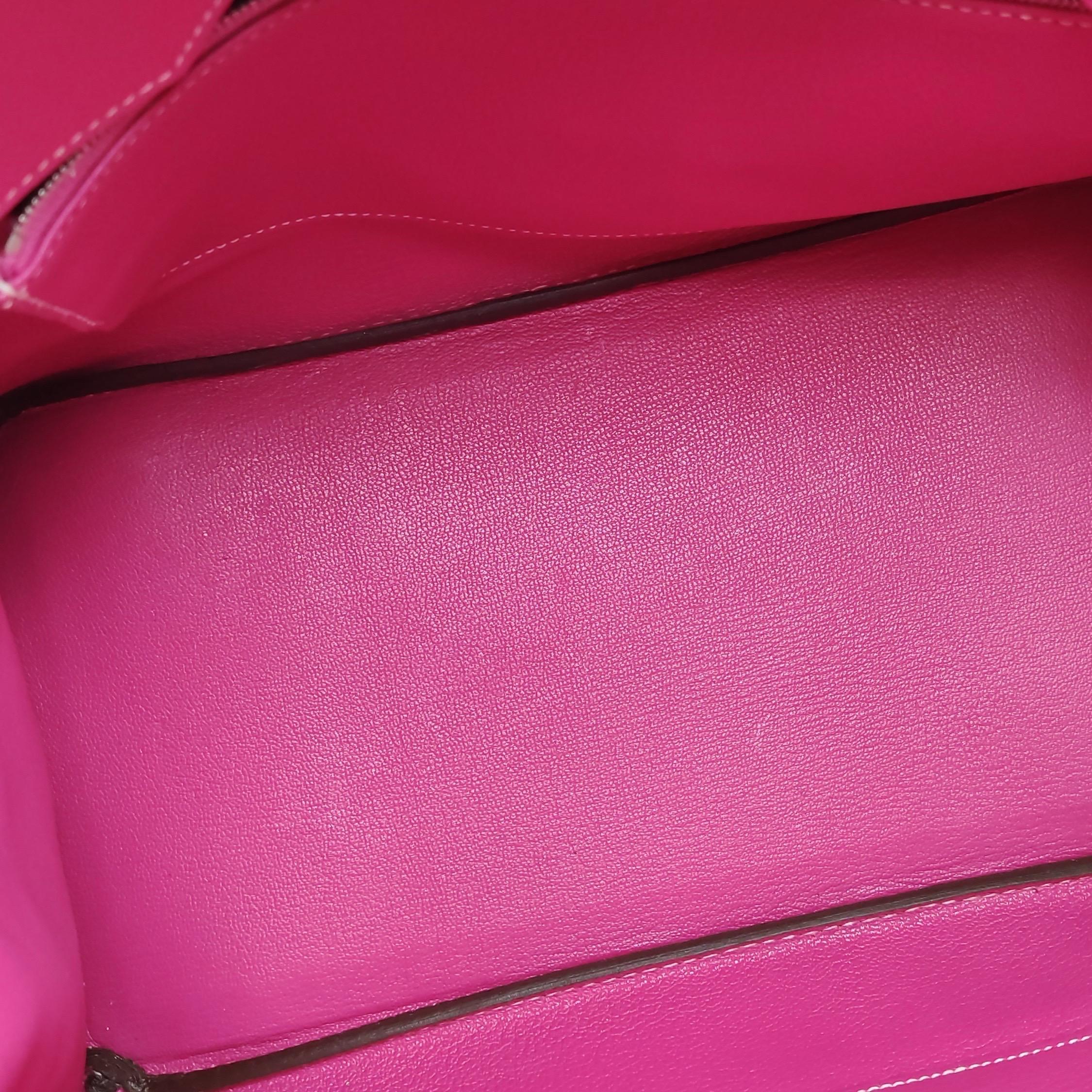 Hermes Birkin 35 Epsom E5 Rose Tyrien Rose Palladium Hardware 2013 en vente 6