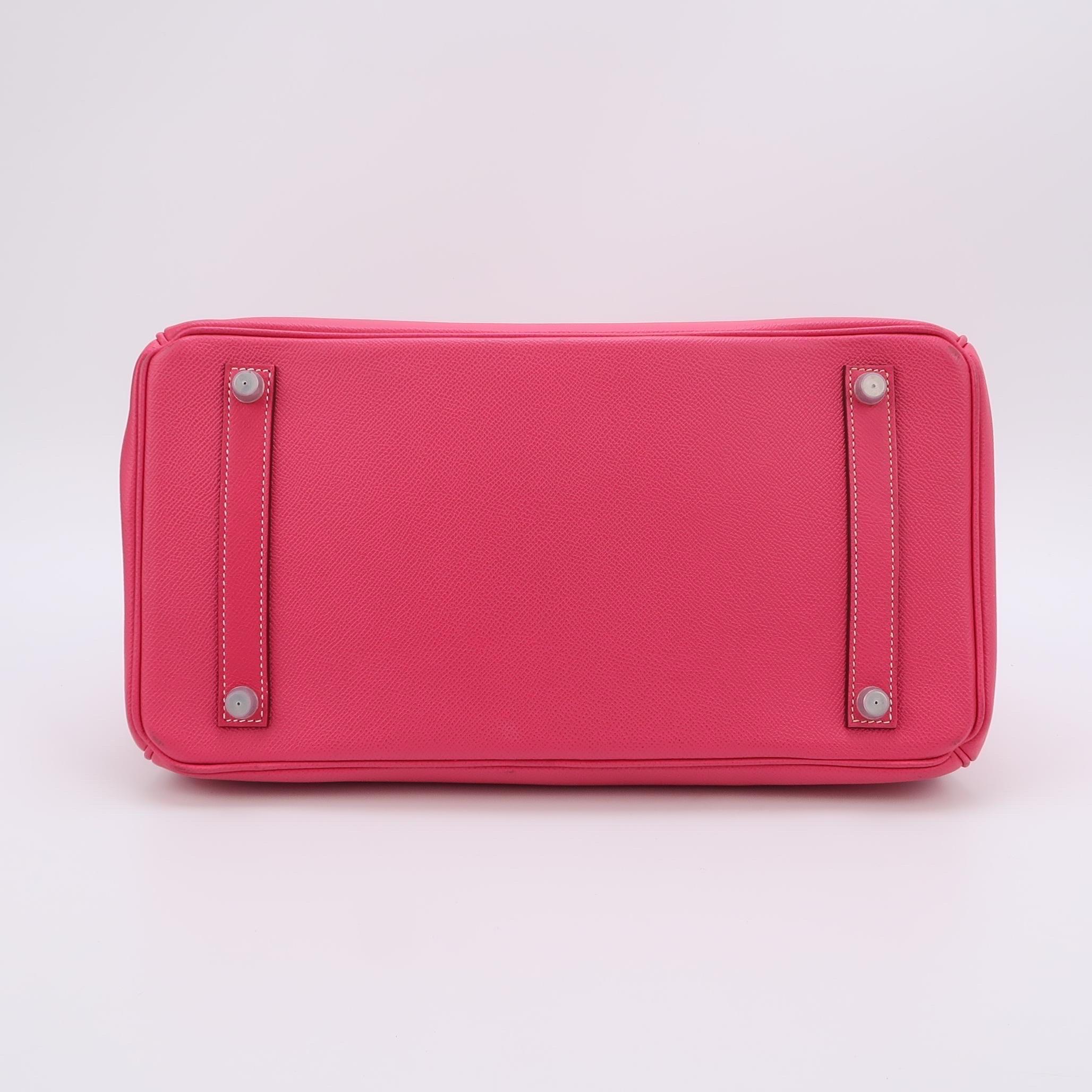 Hermes Birkin 35 Epsom E5 Rose Tyrien Rose Palladium Hardware 2013 Unisexe en vente