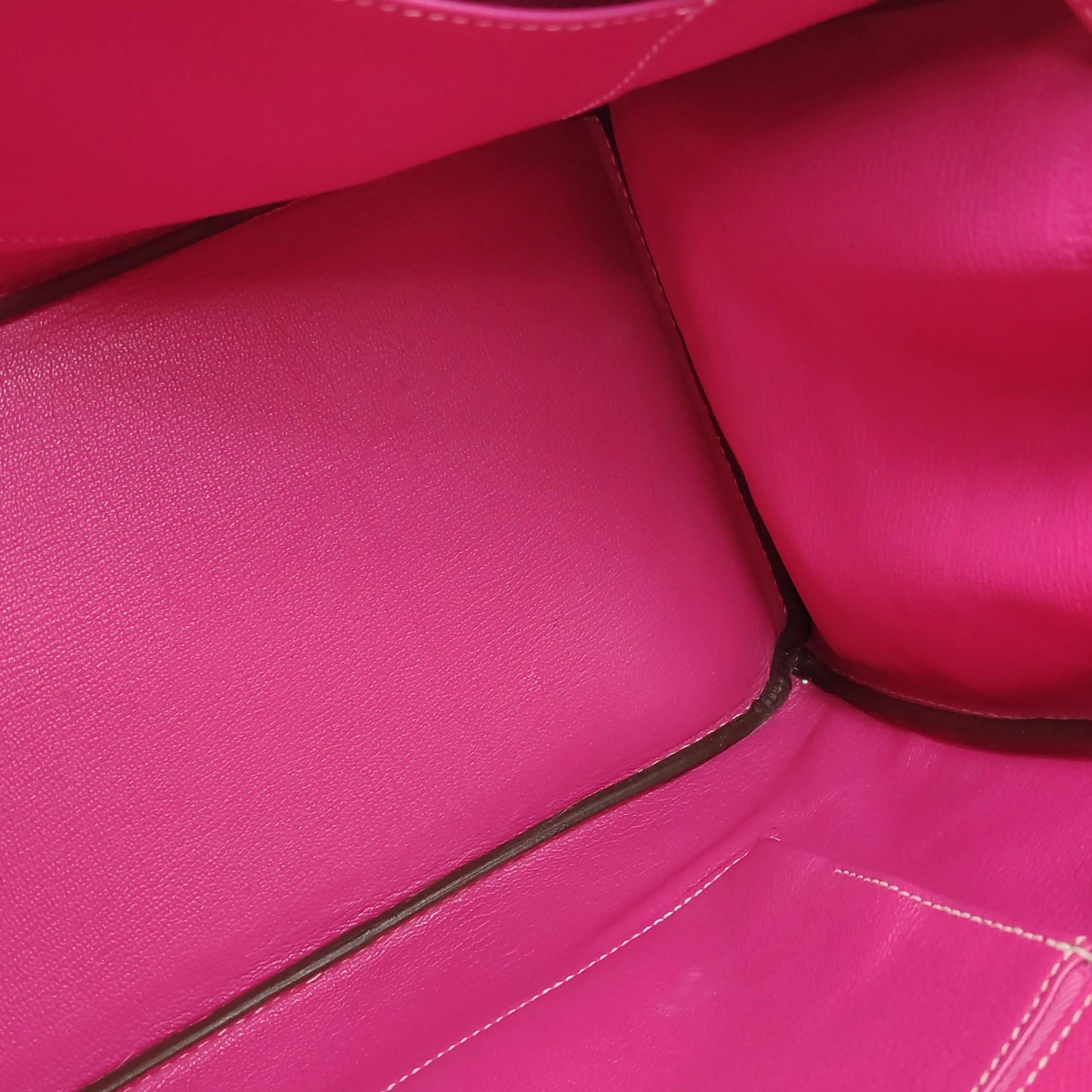 Hermes Birkin 35 Epsom E5 Rose Tyrien Rose Palladium Hardware 2013 en vente 4