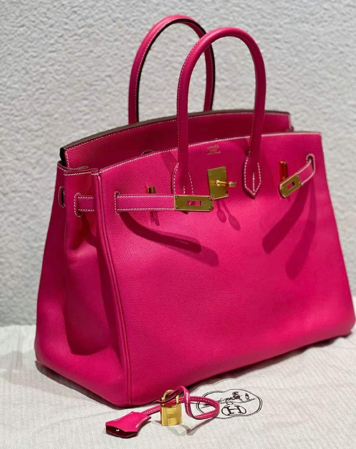 Hermes Birkin 35 Epsom Rose Tyrien Epsom Gold Hardware 2