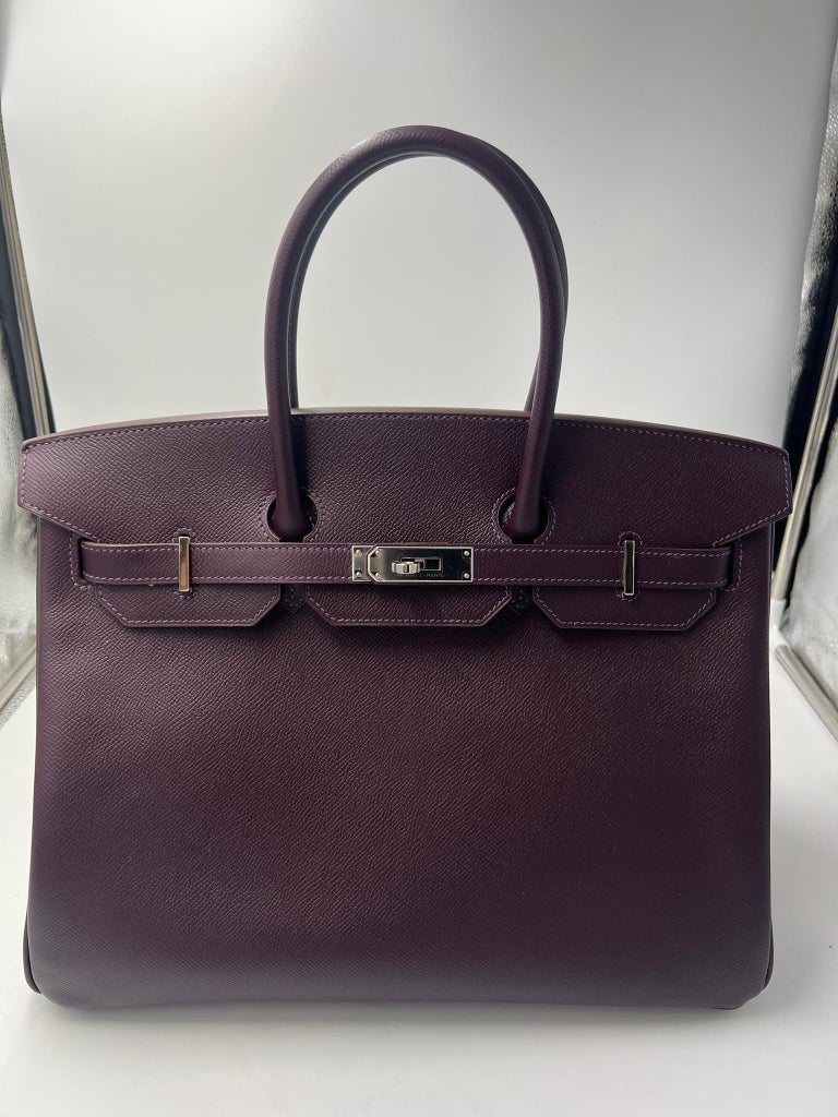 Hermes Birkin 35 Fauve Barenia Faubourg Bag Palladium Limited