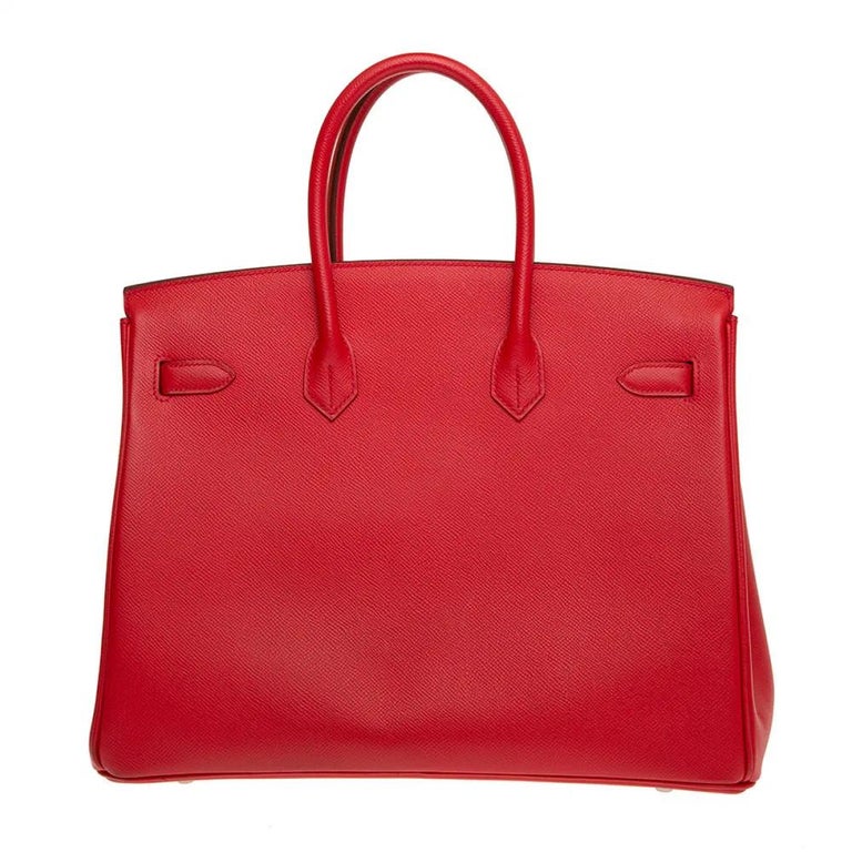 Hermés birkin 35 Epson Rouge Coeur handle bag For Sale at 1stDibs