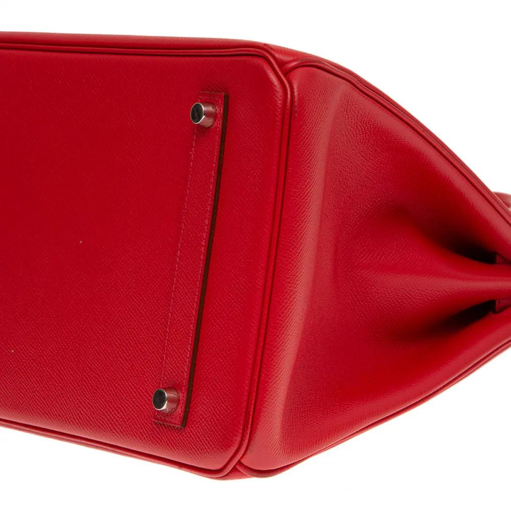 Hermés birkin 35 Epson Rouge Coeur handle bag In Good Condition In Capri, IT