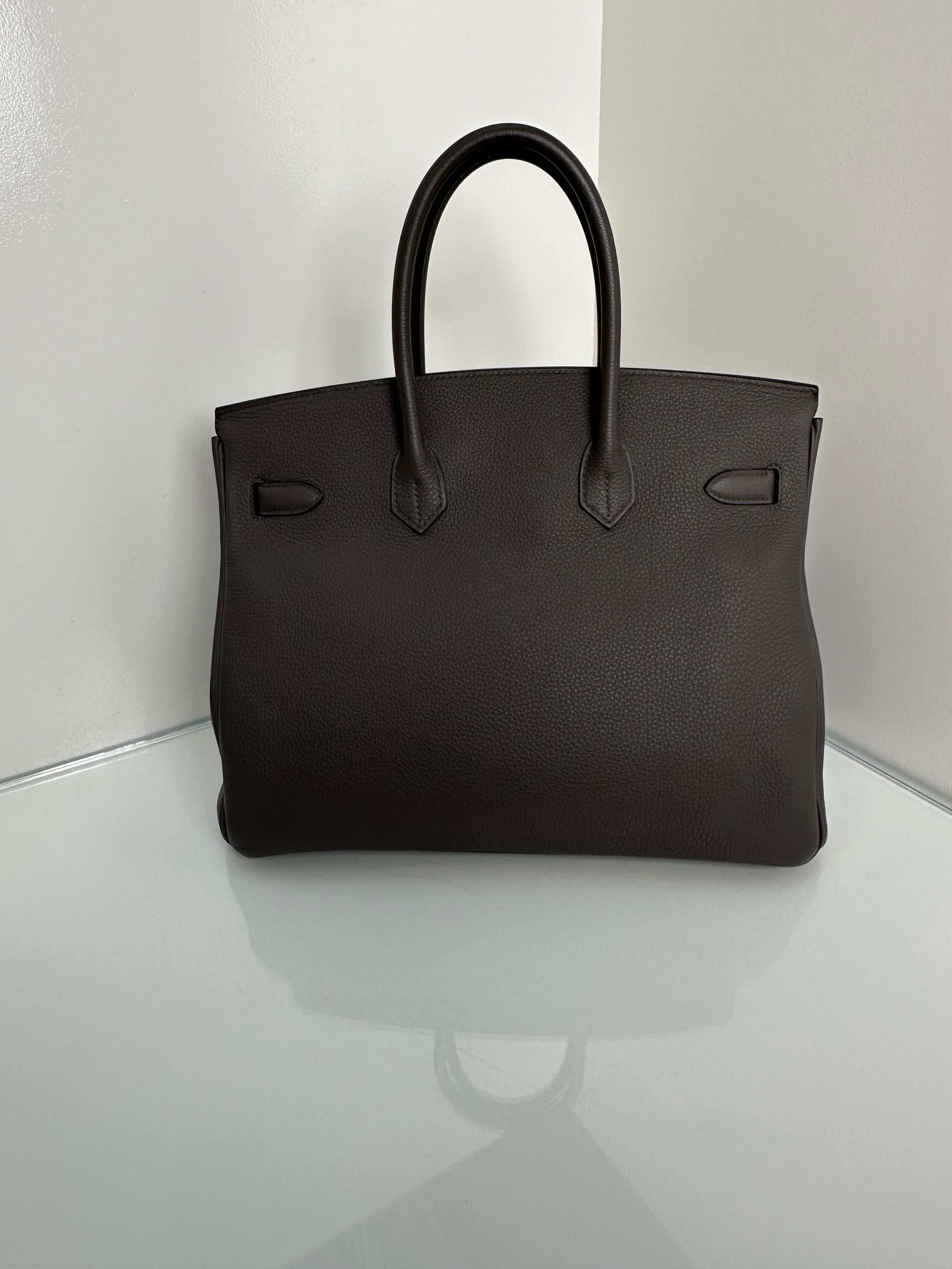 Nero Borsa Hermes Birkin 35 Etain in vendita