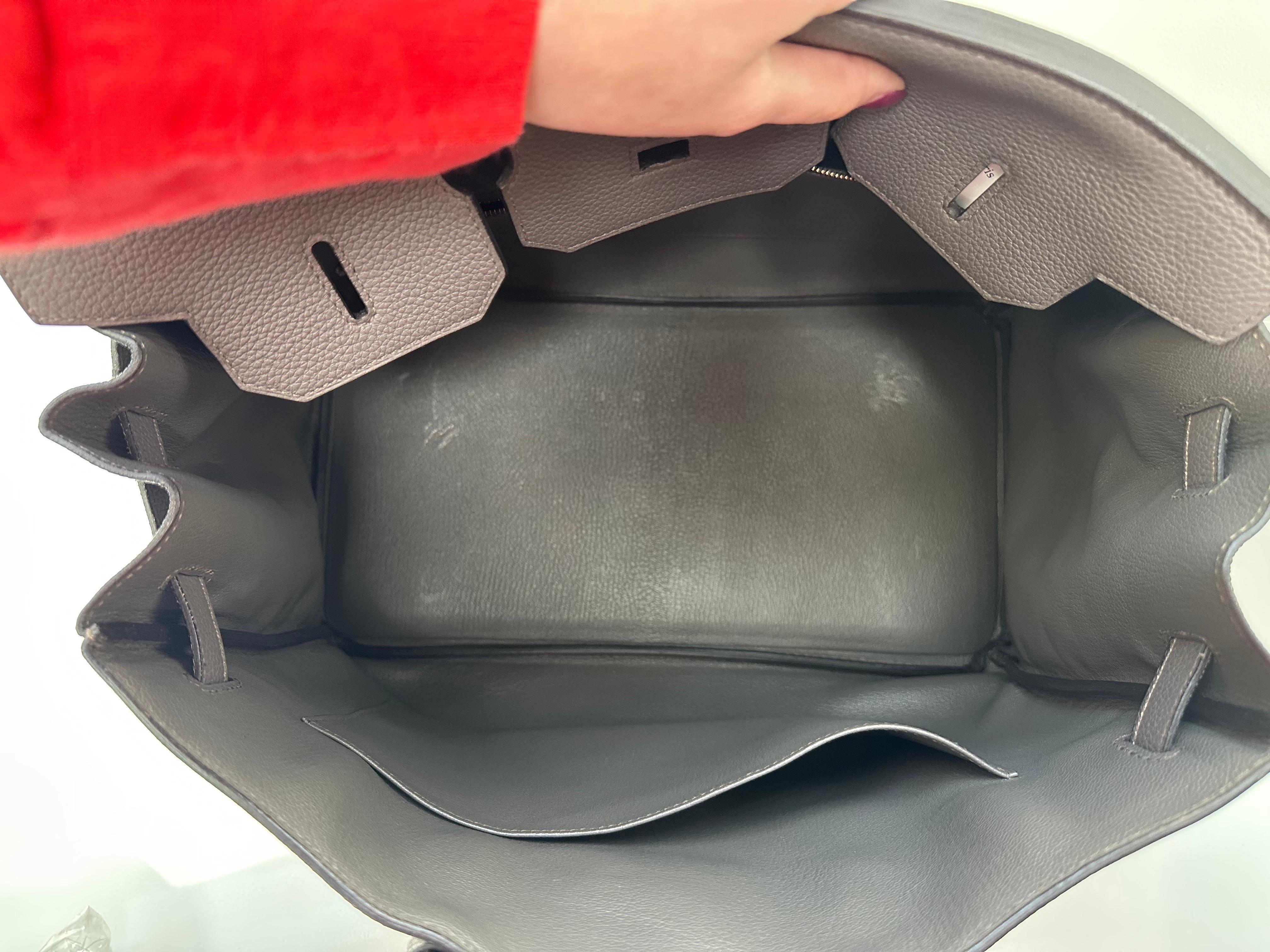 Borsa Hermes Birkin 35 Etain in vendita 1